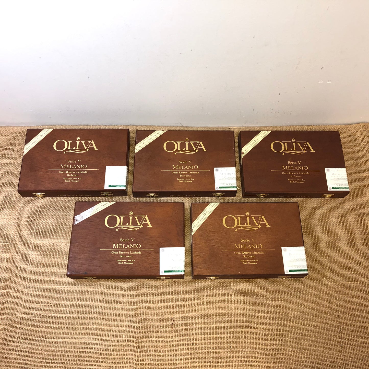 Lot of 5 Oliva Robusto Empty Wooden Cigar Boxes 9x6x1.5 #66