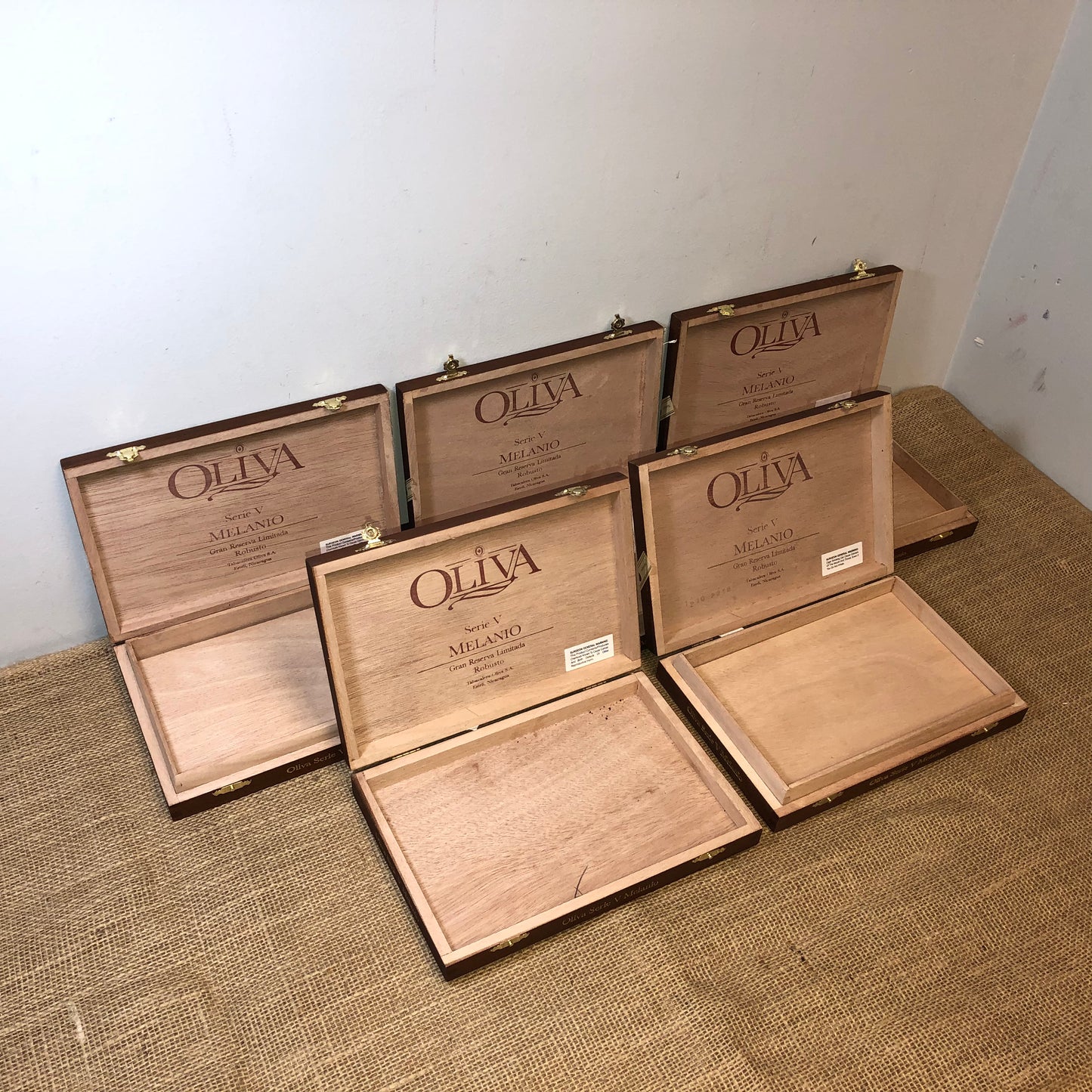 Lot of 5 Oliva Robusto Empty Wooden Cigar Boxes 9x6x1.5 #66