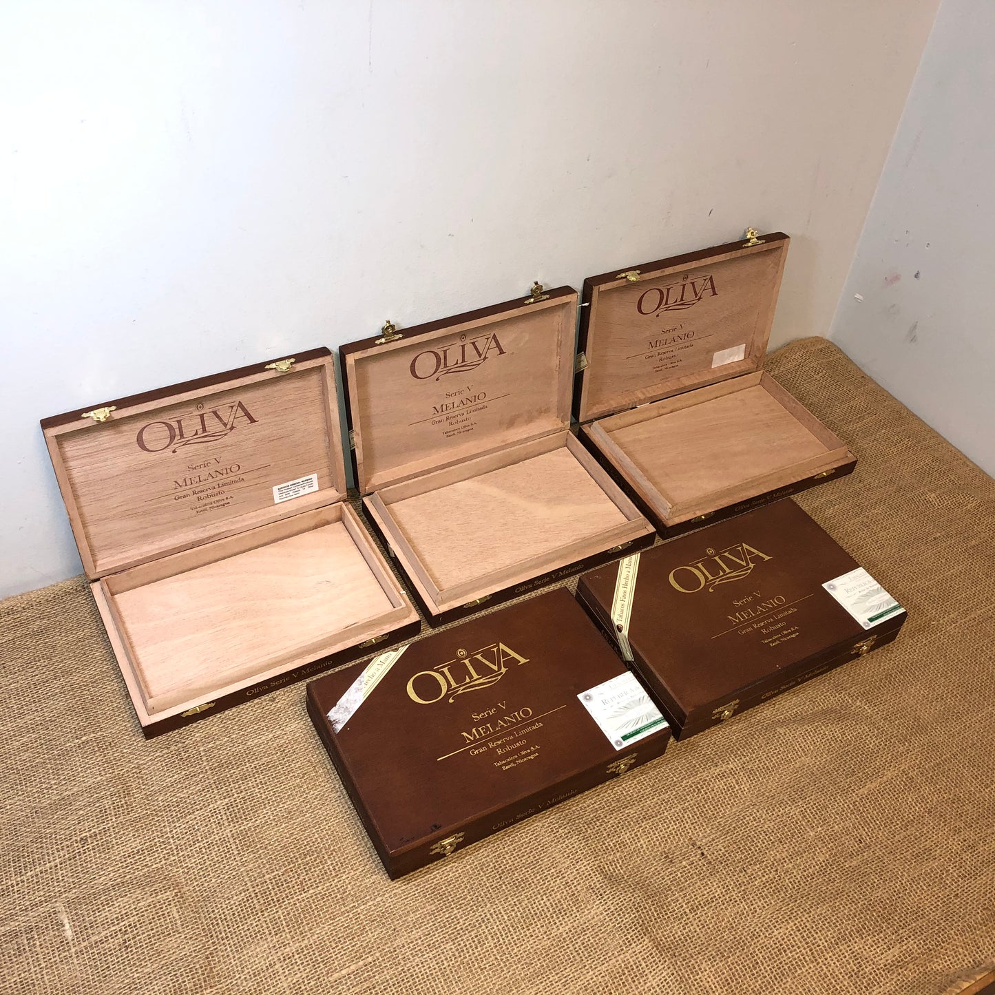 Lot of 5 Oliva Robusto Empty Wooden Cigar Boxes 9x6x1.5 #66