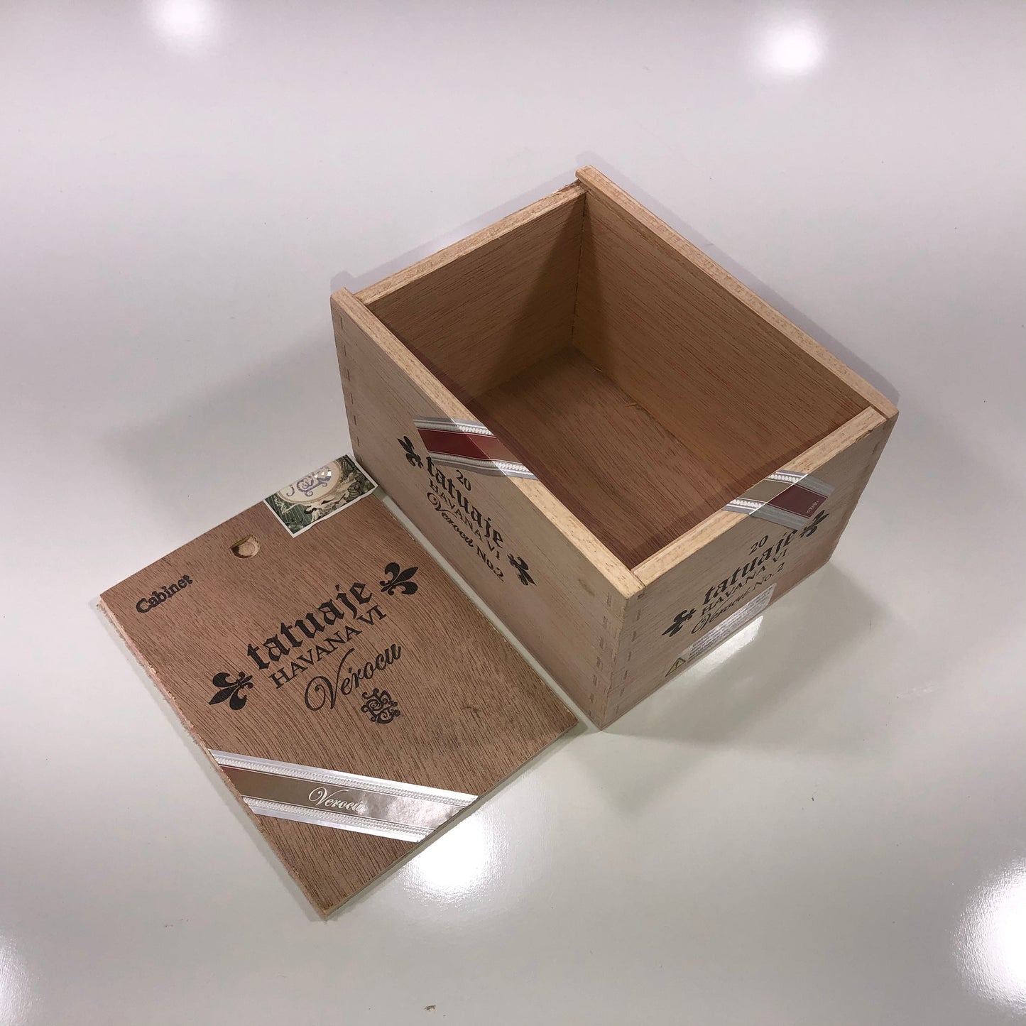 Tatuaje Verocu No2 Red Empty Wooden Cigar Box 4.75x6.25x3.75