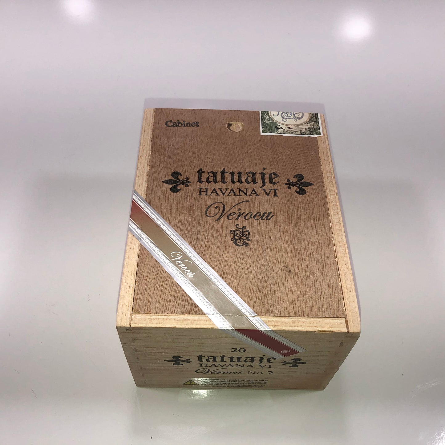 Tatuaje Verocu No2 Red Empty Wooden Cigar Box 4.75x6.25x3.75