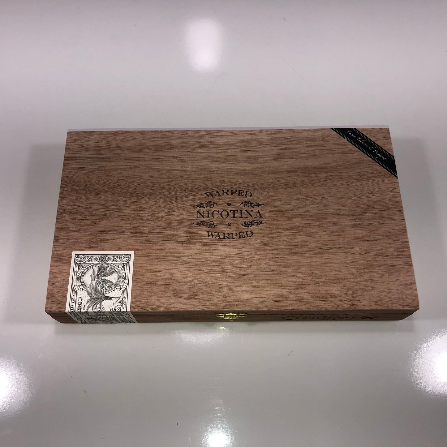 Warped Cigars Nicotina Empty Wooden Cigar Box 11.75x6.75x1.75