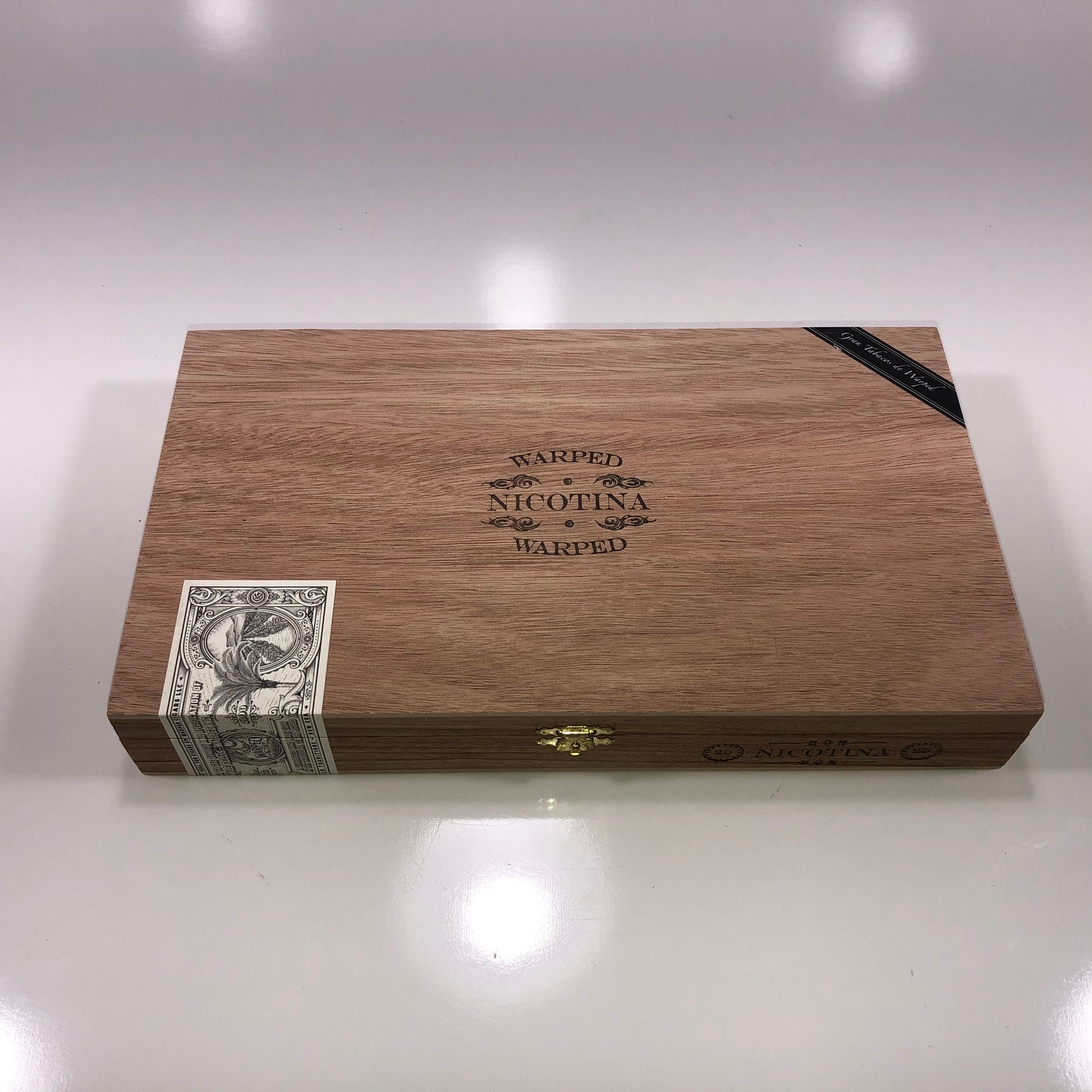 Warped Cigars Nicotina Empty Wooden Cigar Box 11.75x6.75x1.75