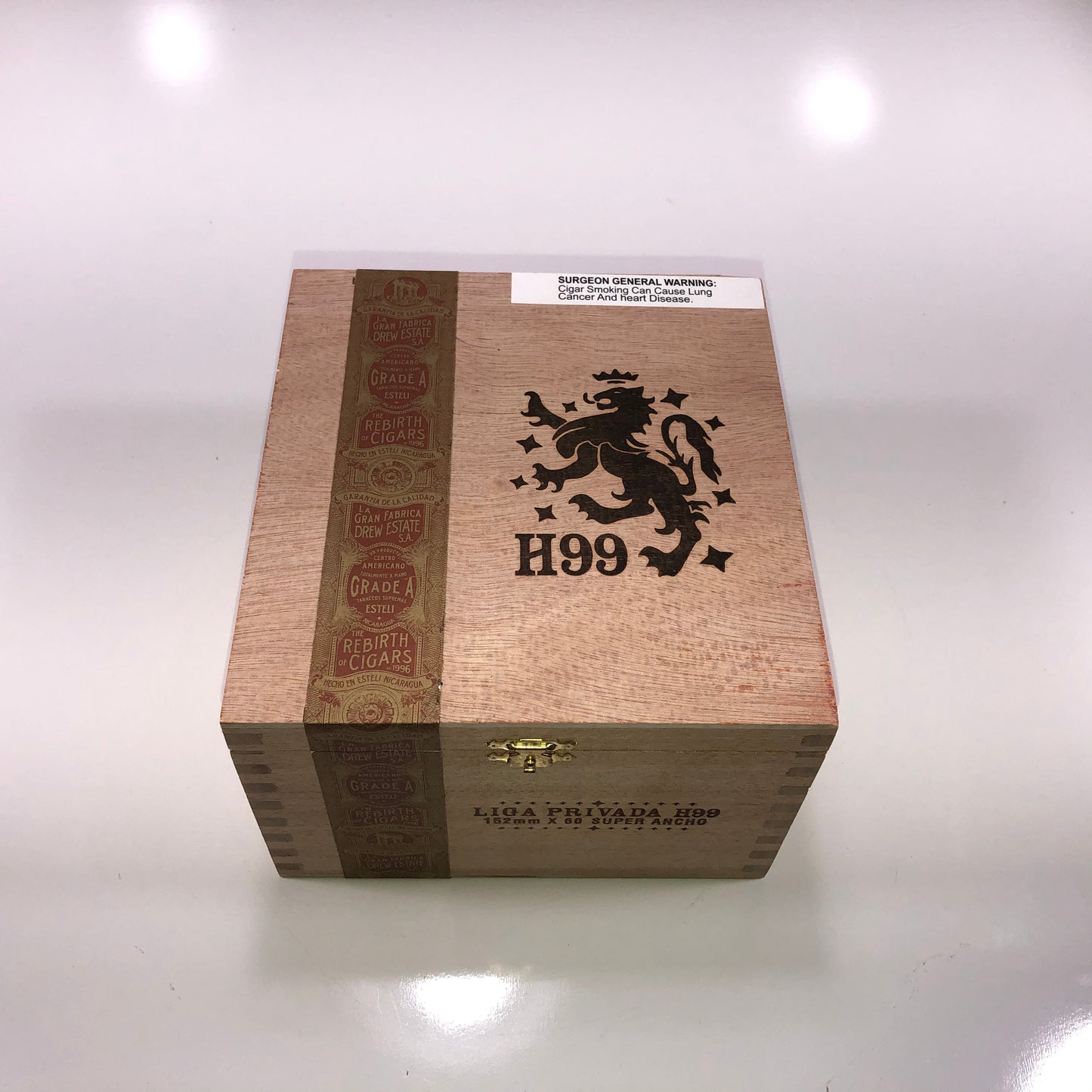 Liga Privada H99 Ancho Empty Wooden Cigar Box 6.5x7x4.5