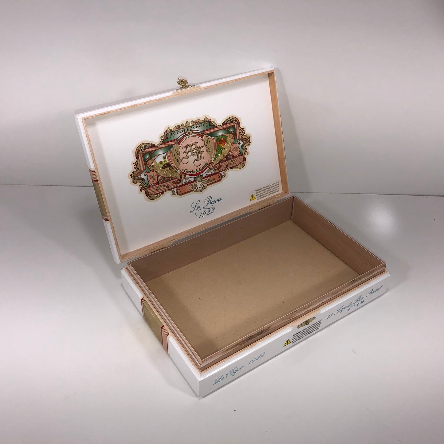 My Father Cigars Le Bijou 1922 Torpedo Empty Wooden Cigar Box 10.5x7.25x2