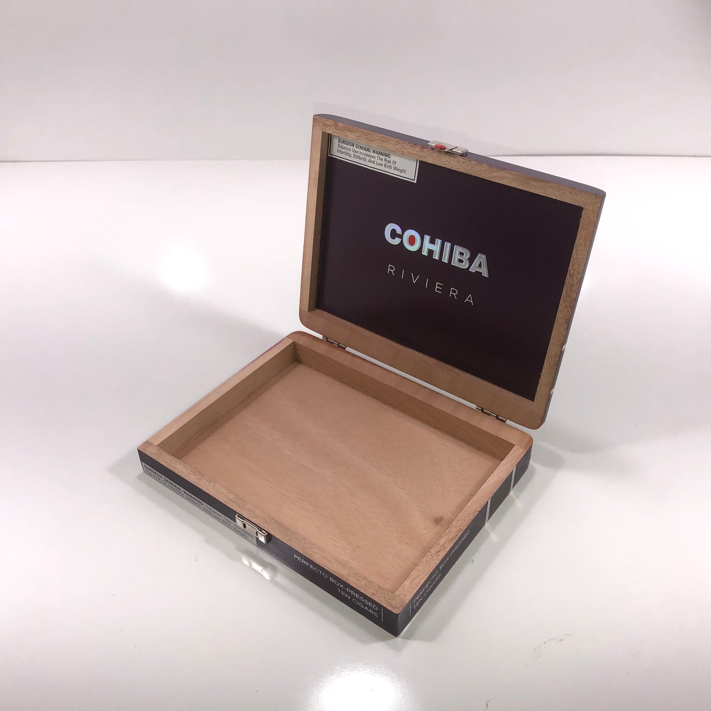 Cohiba Riviera Perfecto Empty Wooden Cigar Box 9.25x7.25x1.5