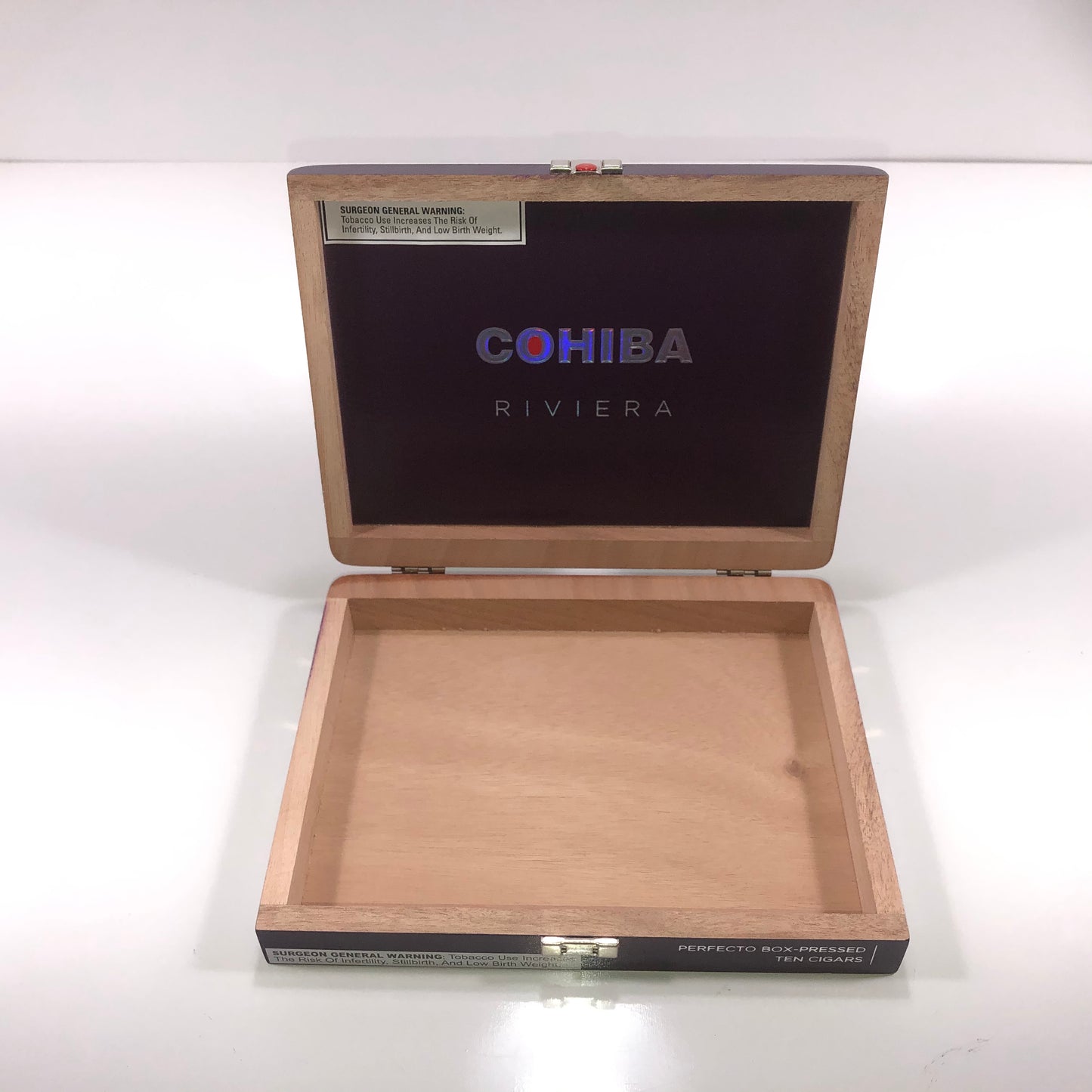 Cohiba Riviera Perfecto Empty Wooden Cigar Box 9.25x7.25x1.5