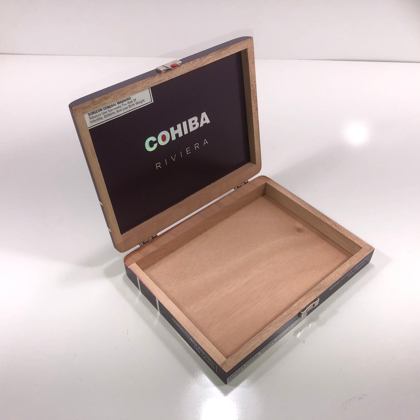 Cohiba Riviera Perfecto Empty Wooden Cigar Box 9.25x7.25x1.5