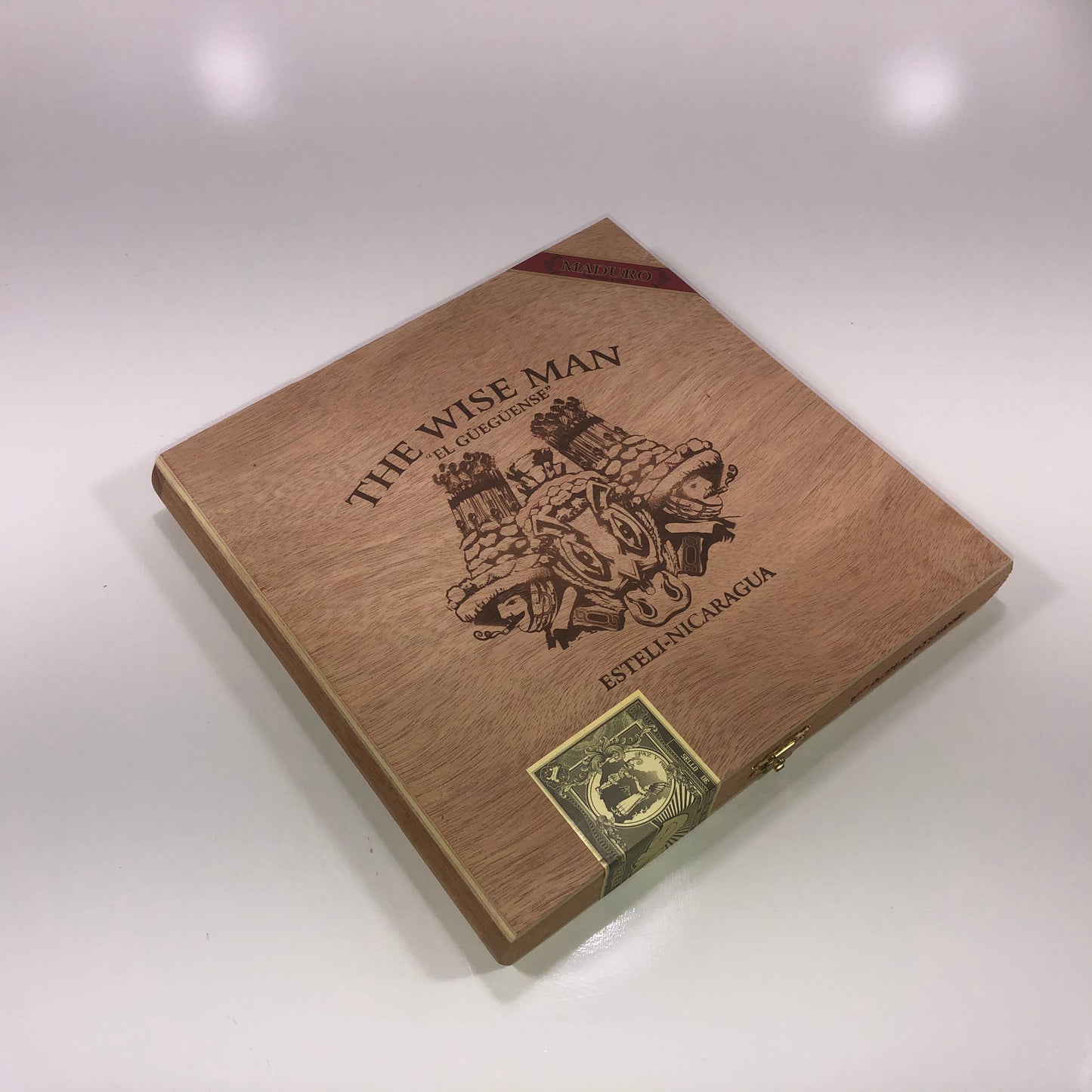 The Wise Man El Gueguense Lancero Empty Wooden Cigar Box 9x8.75x1.25