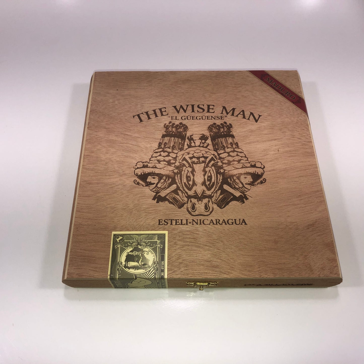 The Wise Man El Gueguense Lancero Empty Wooden Cigar Box 9x8.75x1.25