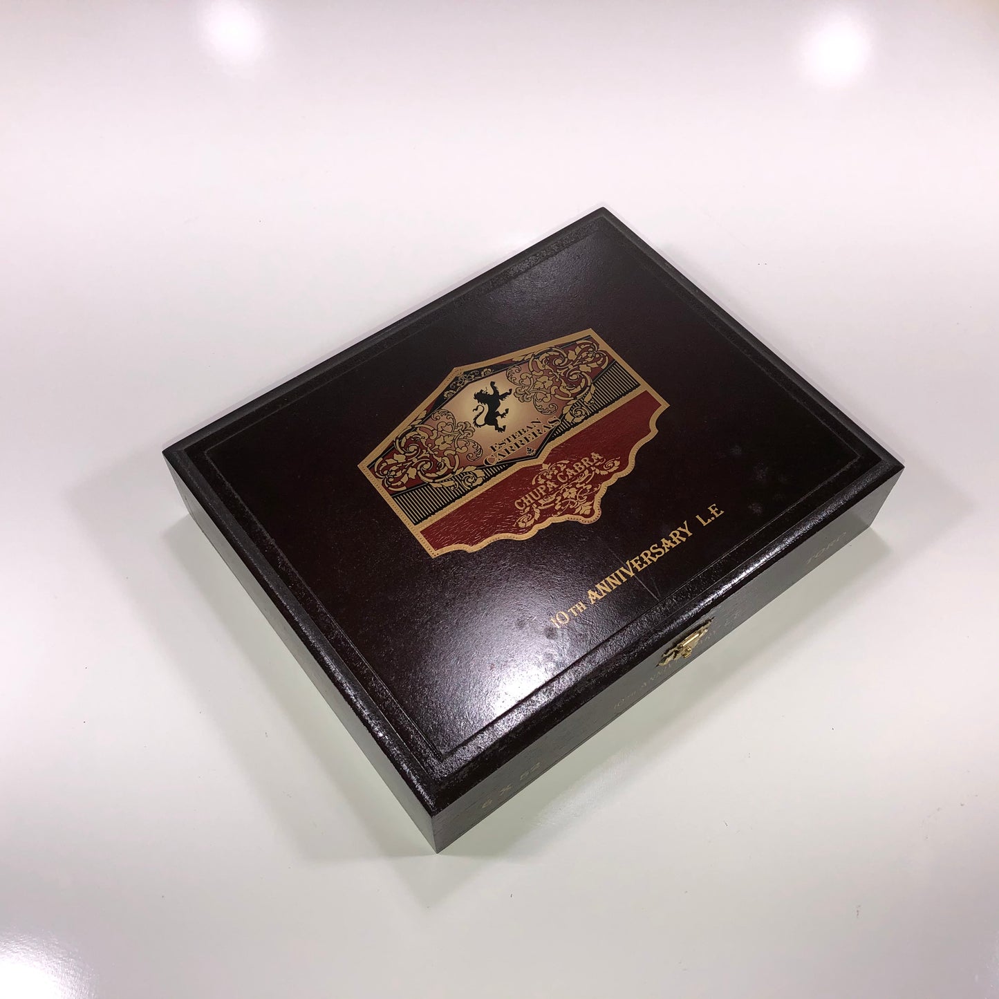 Esteban Carreras Chupa Cabra 10th Anniversary Toro Empty Wooden Cigar Box 9.75x7.75x2.25