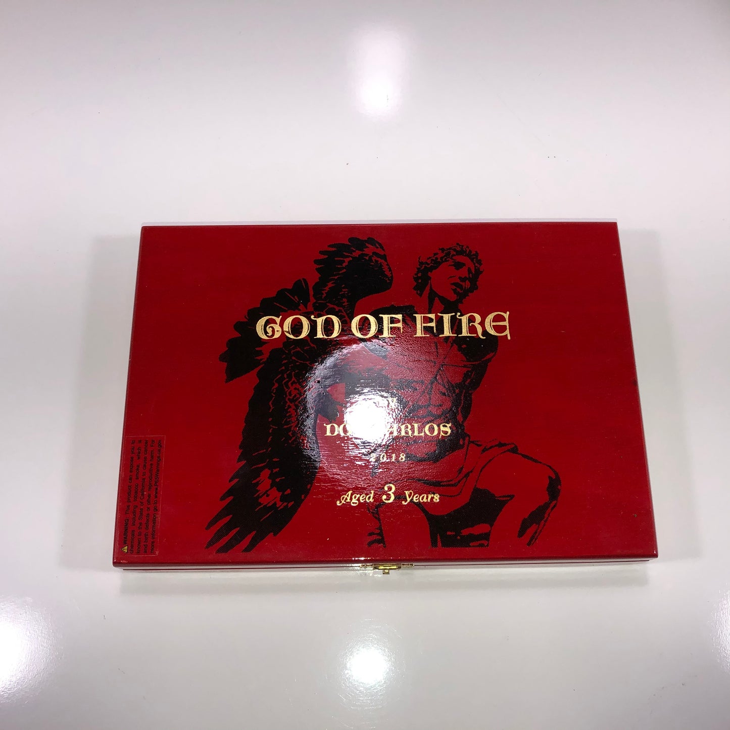 Arturo Fuente God Of Fire Double Robusto Tubo Empty Wooden Cigar Box 10.25x7.75x1.25