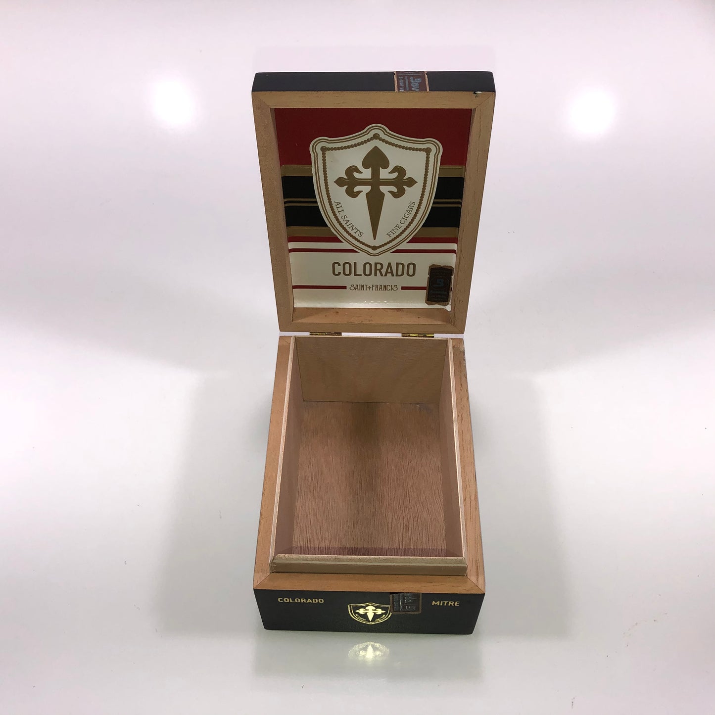 All Saints Cigars Colorado Mitre Empty Wooden Cigar Box 4.25x6x3