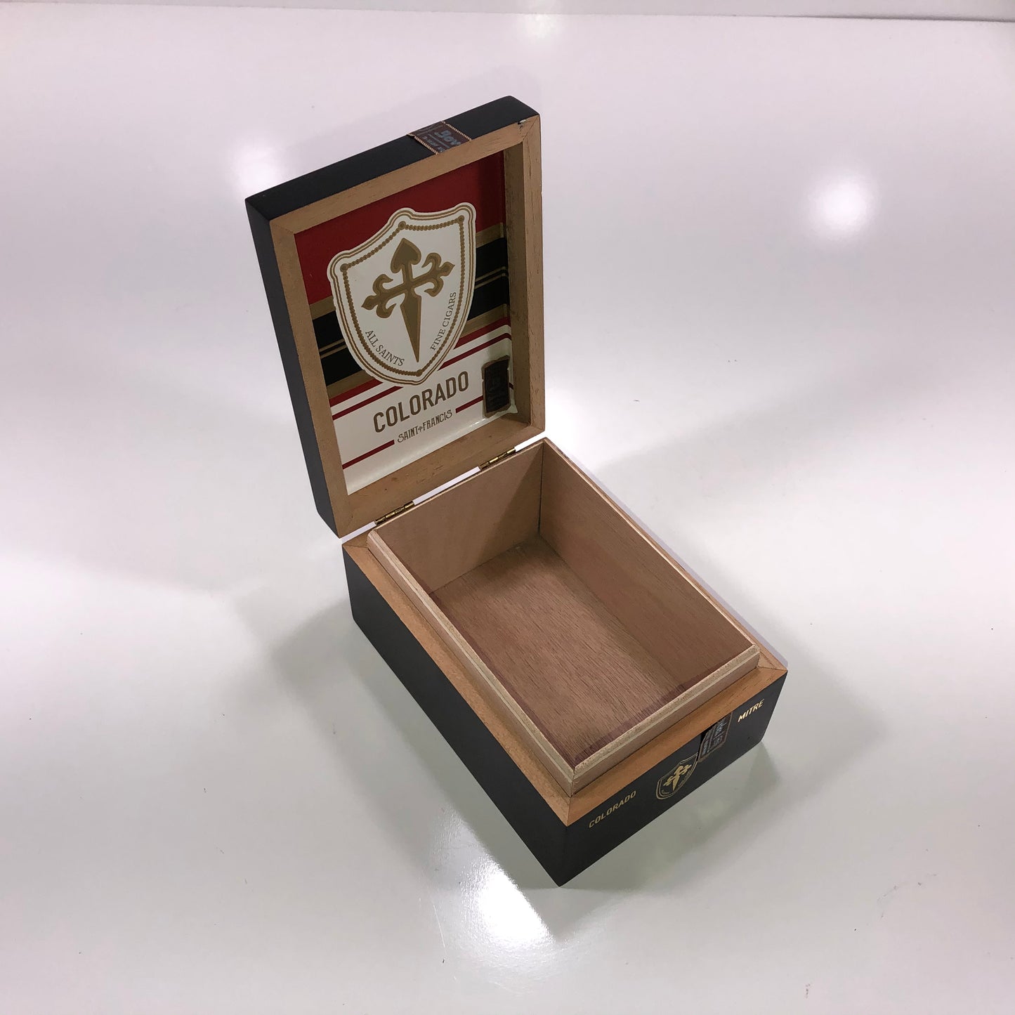 All Saints Cigars Colorado Mitre Empty Wooden Cigar Box 4.25x6x3