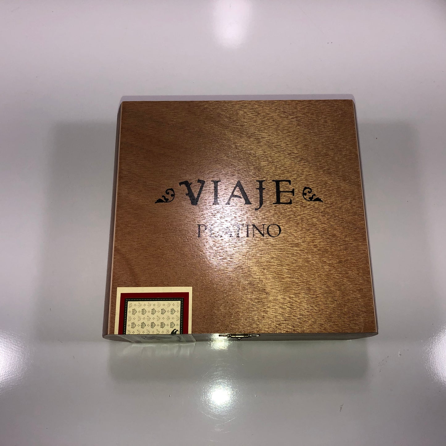 Viaje Platino Empty Wooden Cigar Box 7.75x7x3