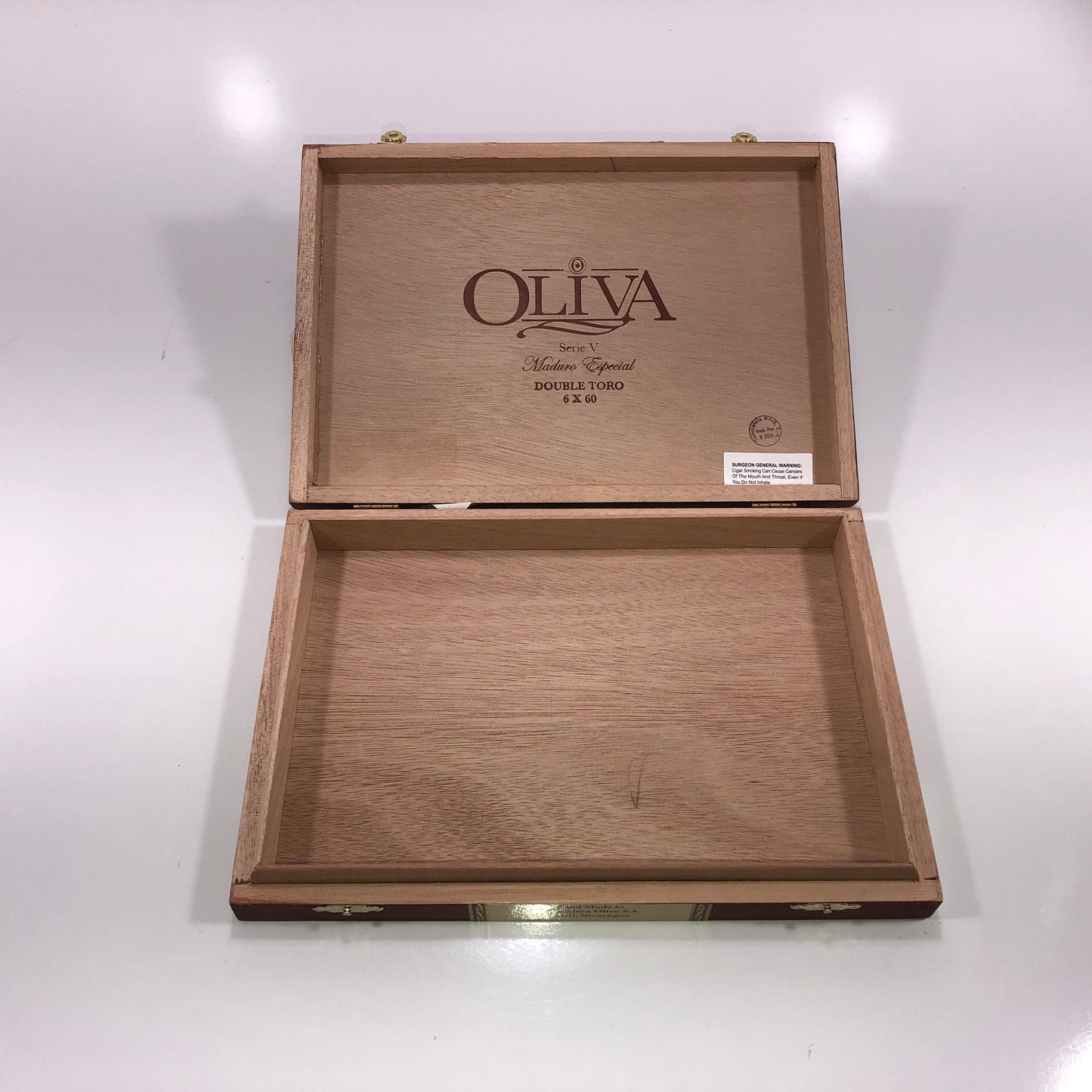 Oliva Serie V Maduro Double Toro Empty Wooden Cigar Box 10x7x1.5