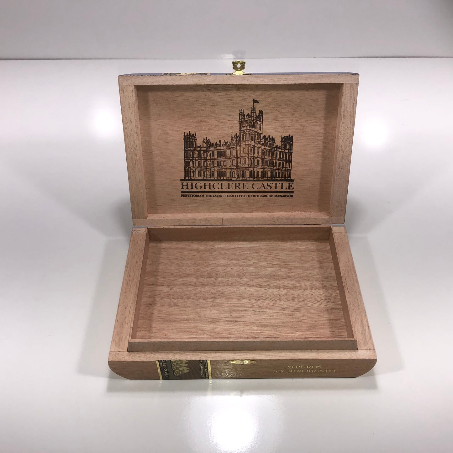 Highclere Castle Robusto Empty Wooden Cigar Box 9.25x6.25x2