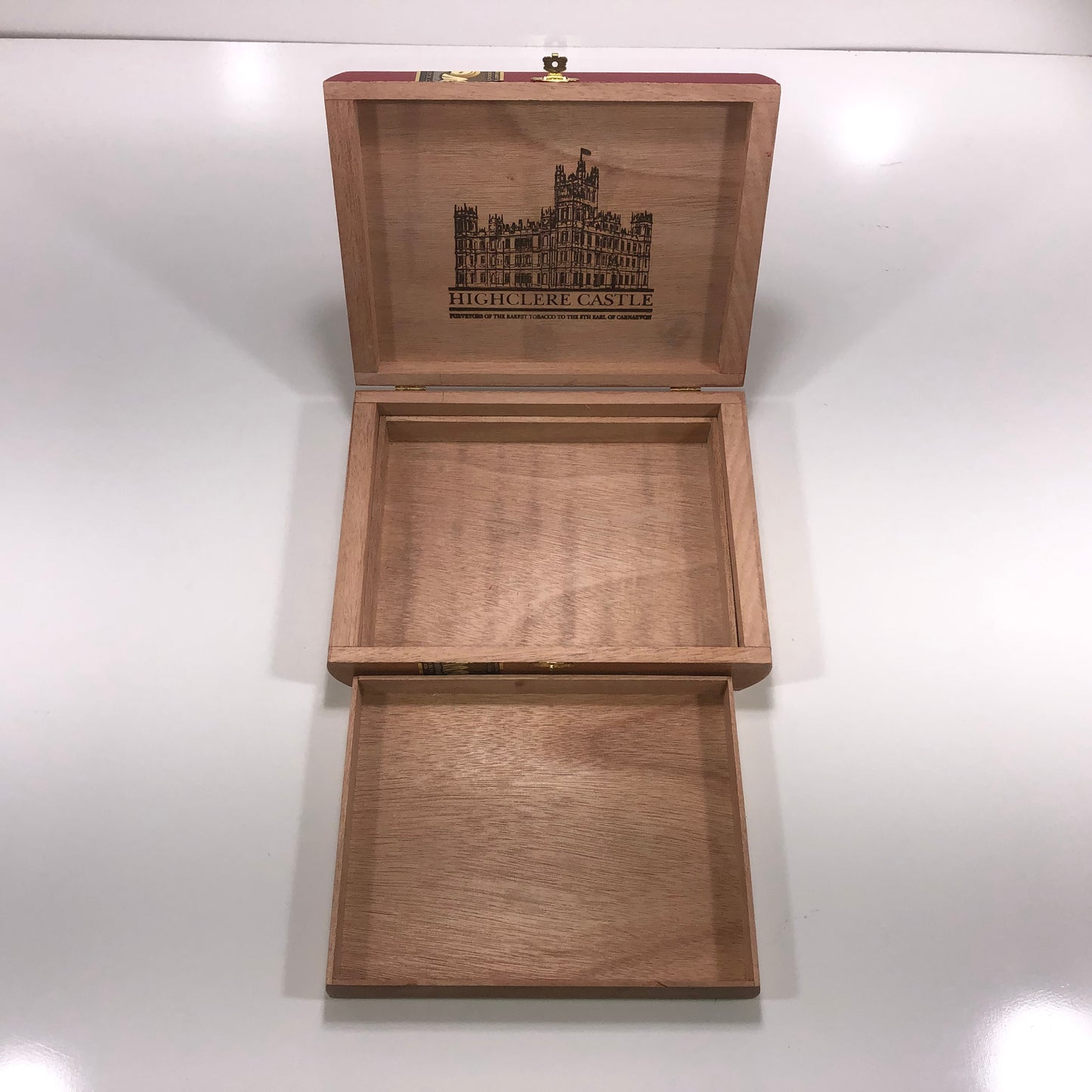 Highclere Castle Toro Empty Wooden Cigar Box 9.75x7.25x2.25