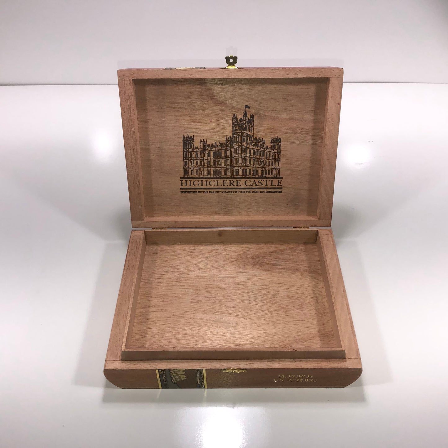 Highclere Castle Toro Empty Wooden Cigar Box 9.75x7.25x2.25