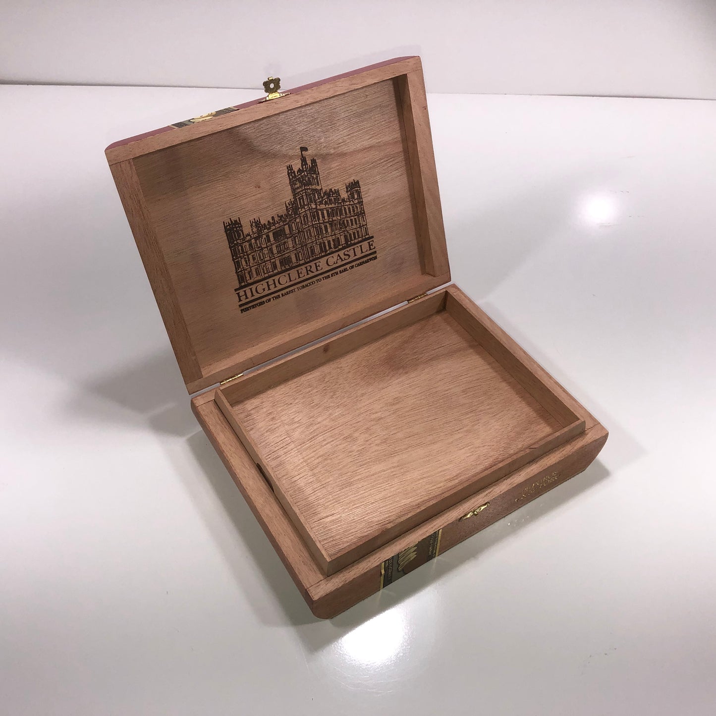 Highclere Castle Toro Empty Wooden Cigar Box 9.75x7.25x2.25