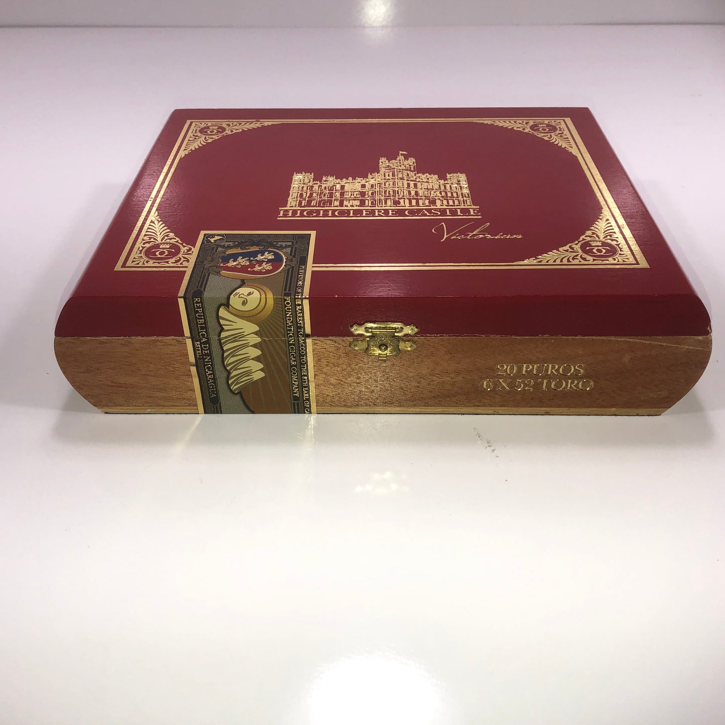 Highclere Castle Toro Empty Wooden Cigar Box 9.75x7.25x2.25