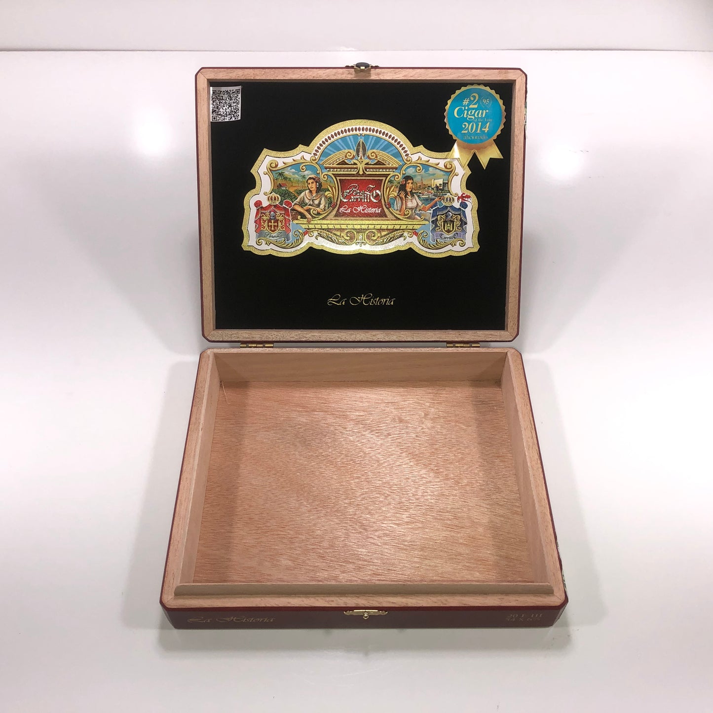 Ep Carrillo La Historia E3 Empty Wooden Cigar Box 9.75x8x2