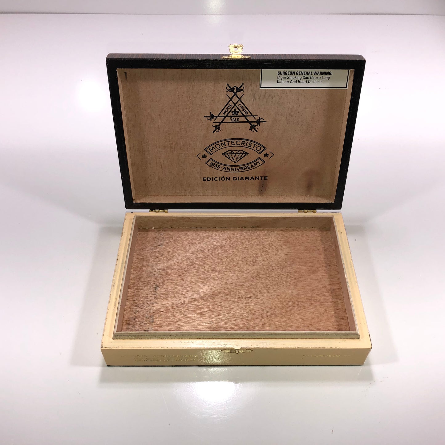 Montecristo Nicaragua 1935 Diamante Robusto Empty Wooden Cigar Box 9x6x2