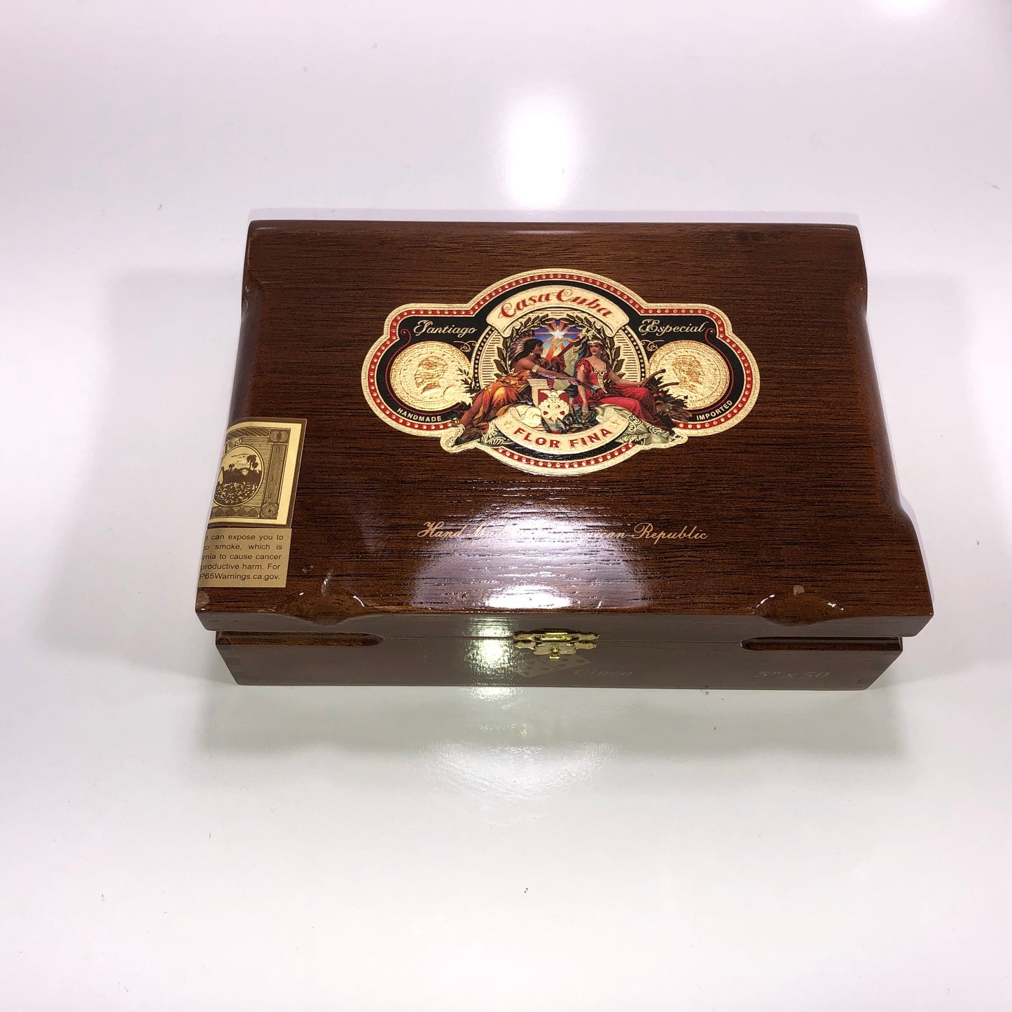 Arturo Fuente Casa Flor Fina Doble Cinco Empty Wooden Cigar Box 8.25x6x2.75