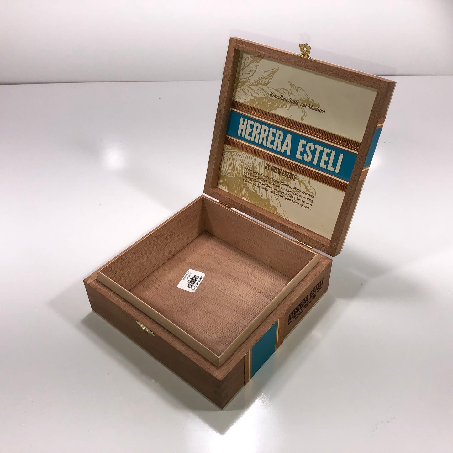 Herrera Esteli Maduro Lonsdale Empty Wooden Cigar Box 7.25x7.25x2.5