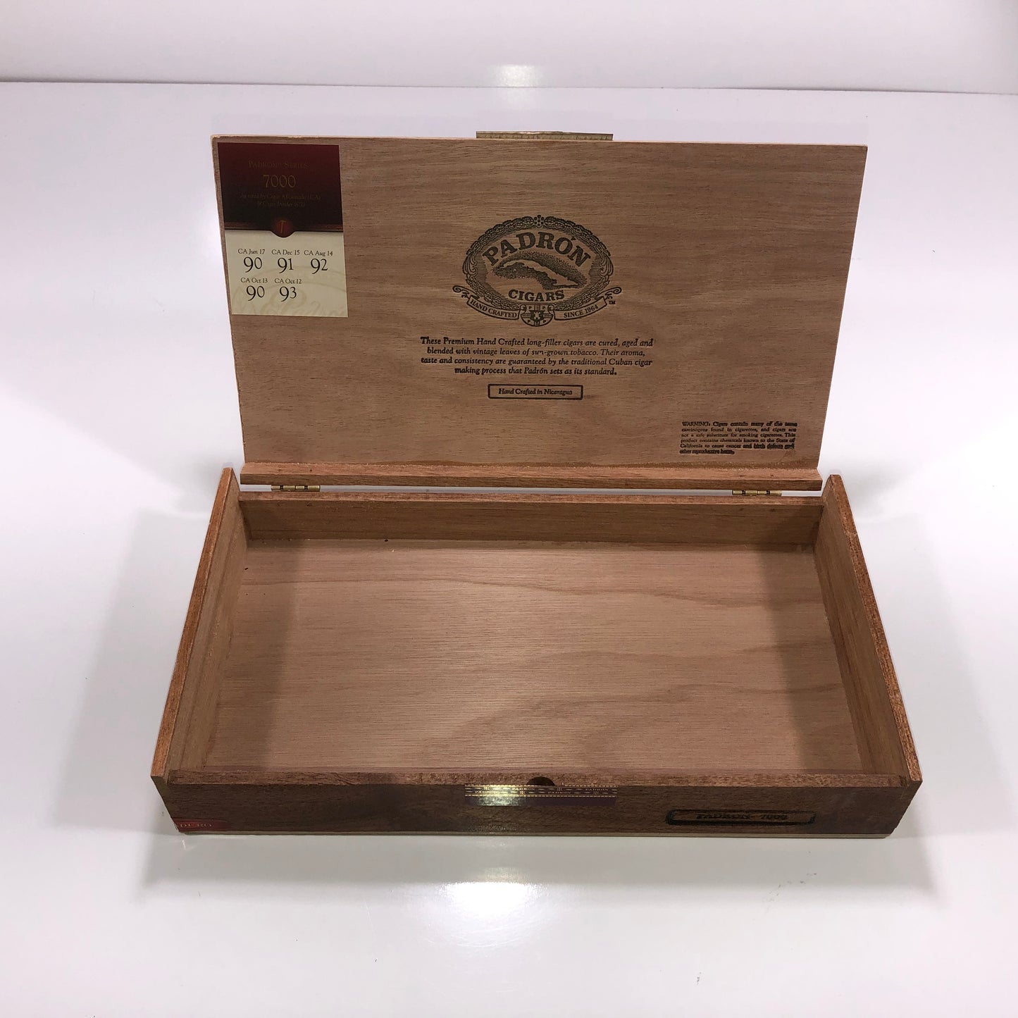 Padron 7000 Maduro Empty Wooden Cigar Box 12.5x7x2