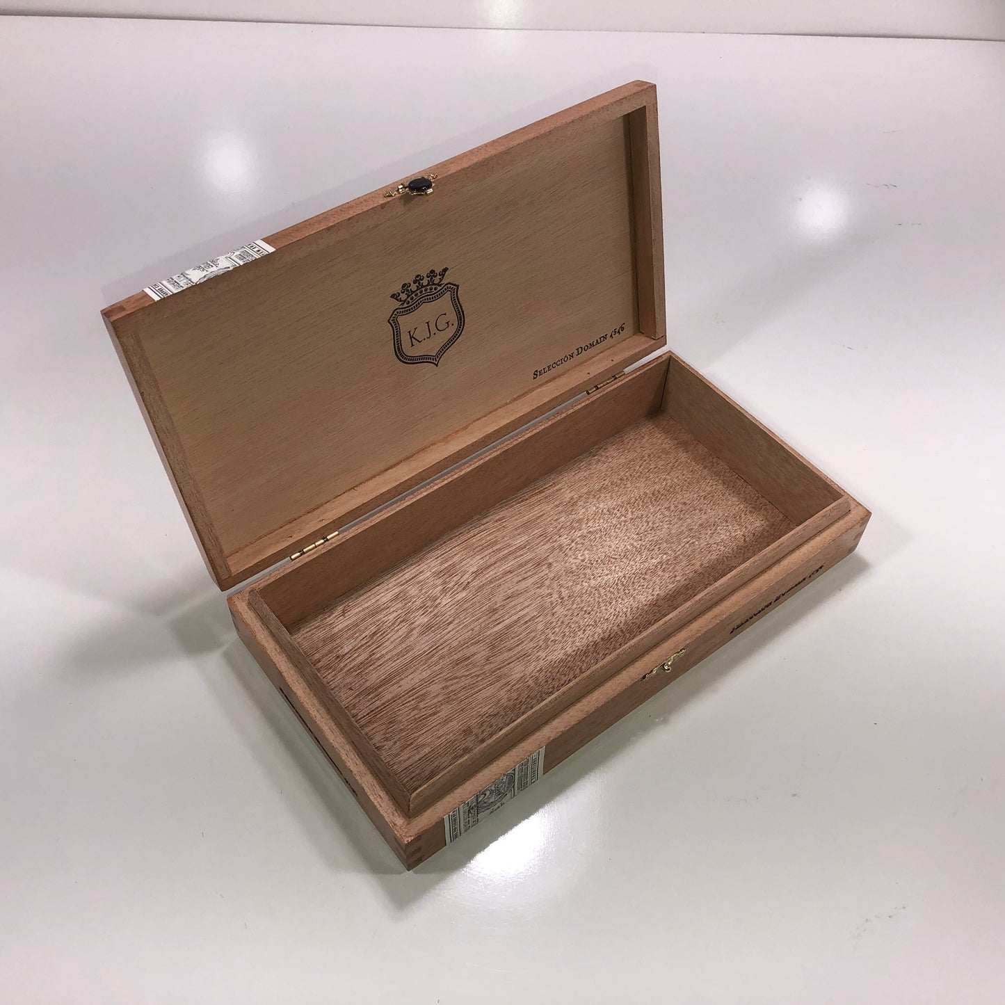 Warped Cigars KJG Empty Wooden Cigar Box 10.75x5.75x2