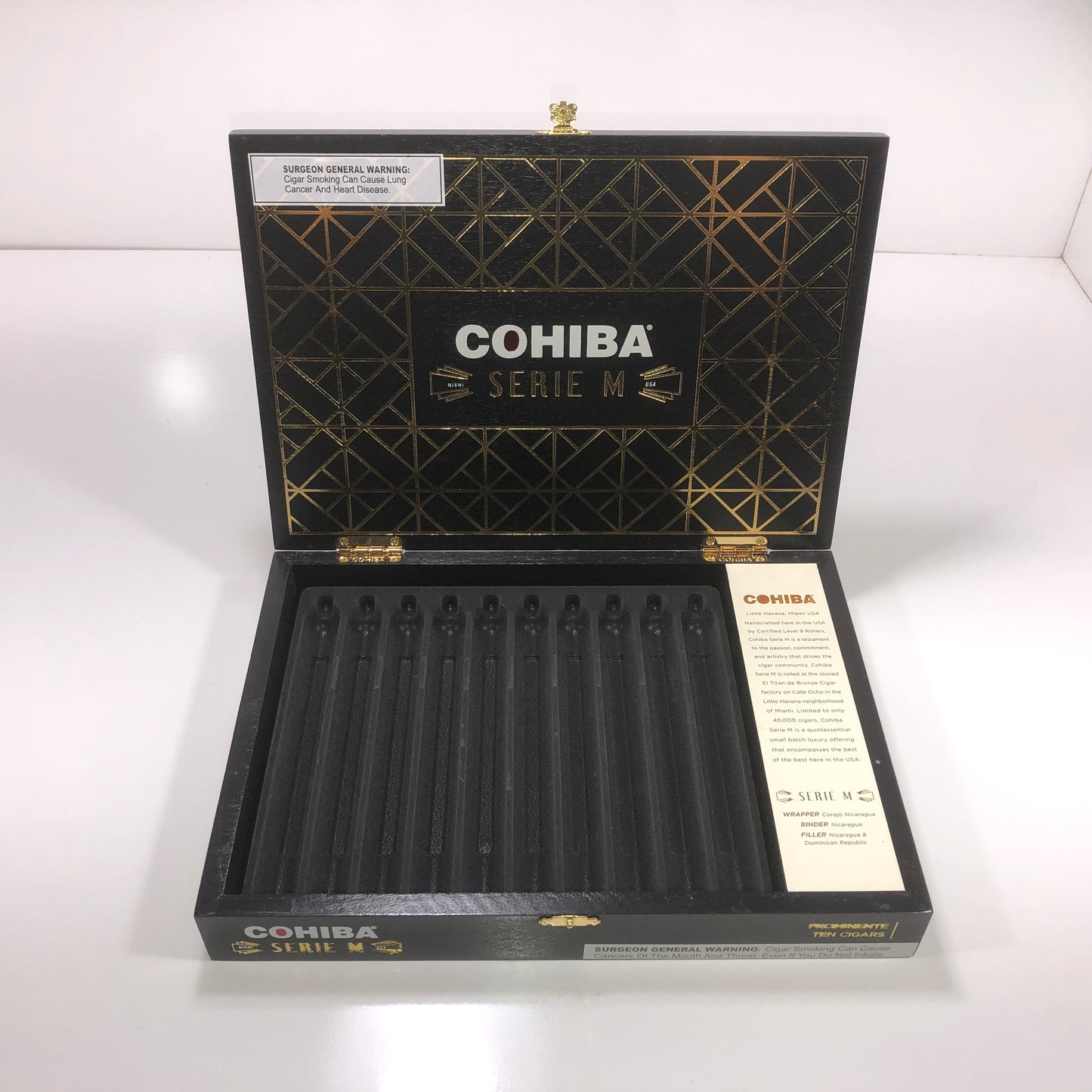 Cohiba Serie M Prominente Empty Wooden Cigar Box 12.25x8.75x2