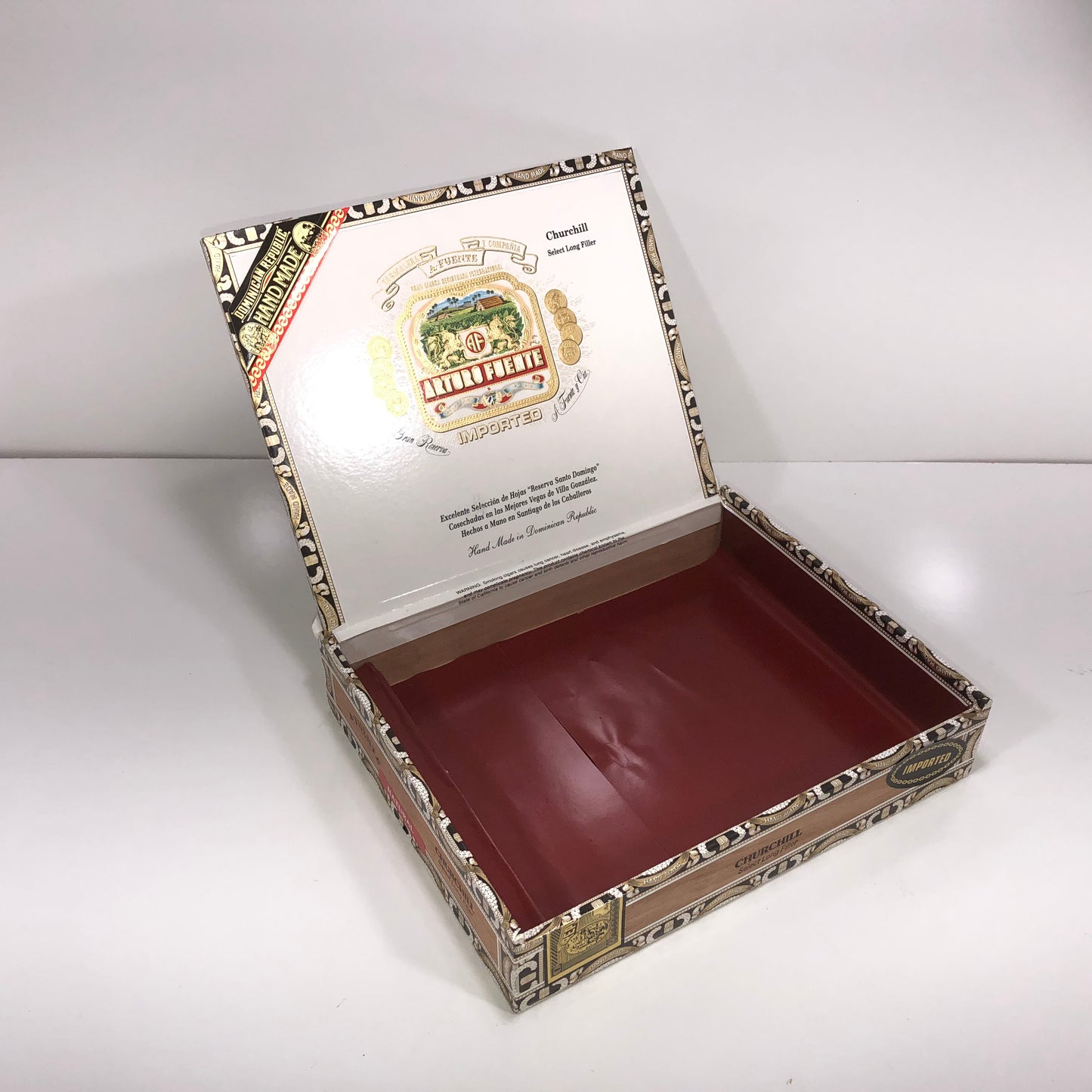 Arturo Fuente Chateau Churchill Empty Cigar Box 10x7.75x2