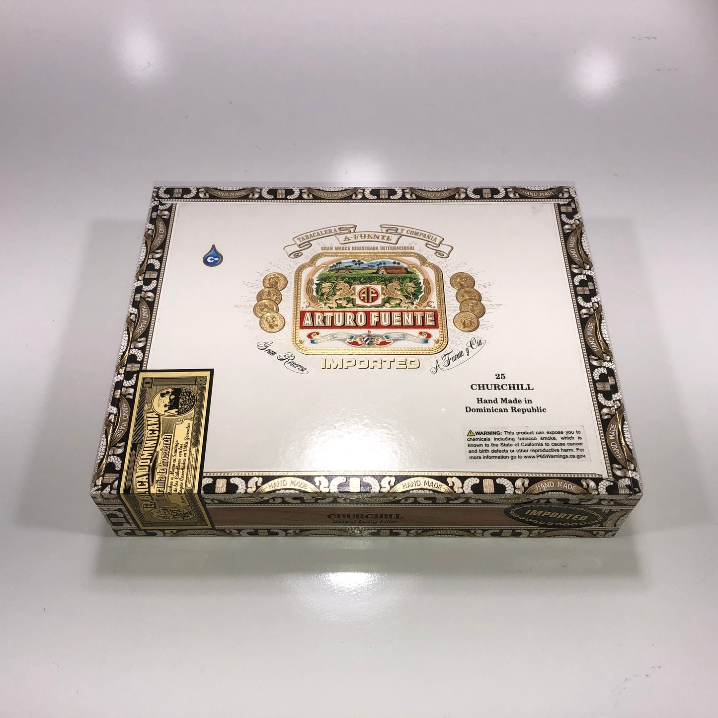 Arturo Fuente Chateau Churchill Empty Cigar Box 10x7.75x2