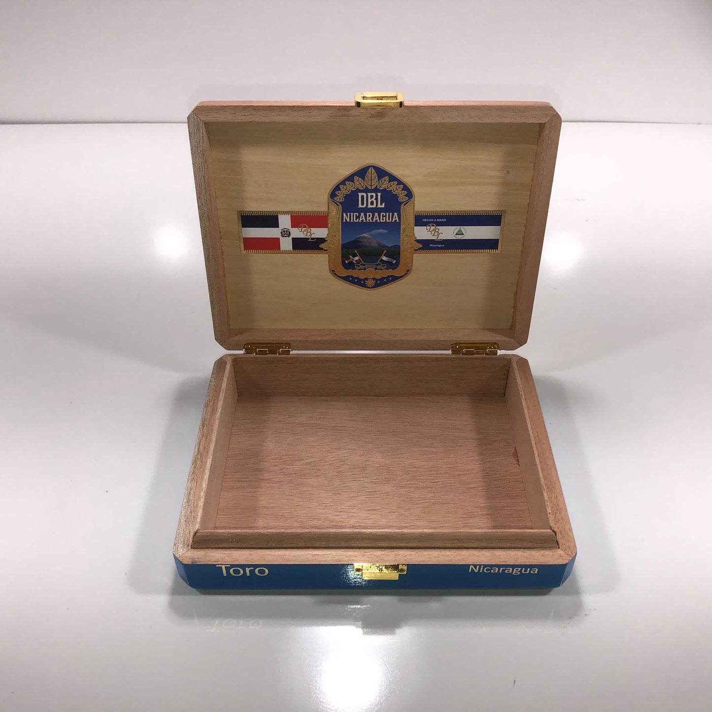 DBL Nicaragua Toro Empty Wooden Cigar Box 9.5x7.5x2