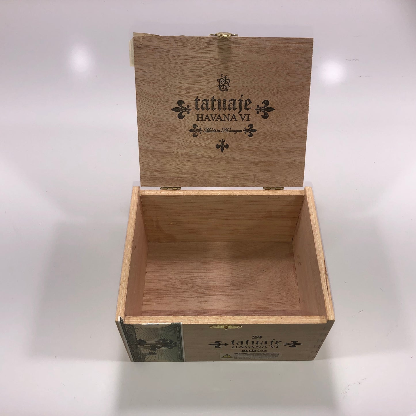 Tatuaje Artistas Empty Wooden Cigar Box 6.75x5.5x3.75