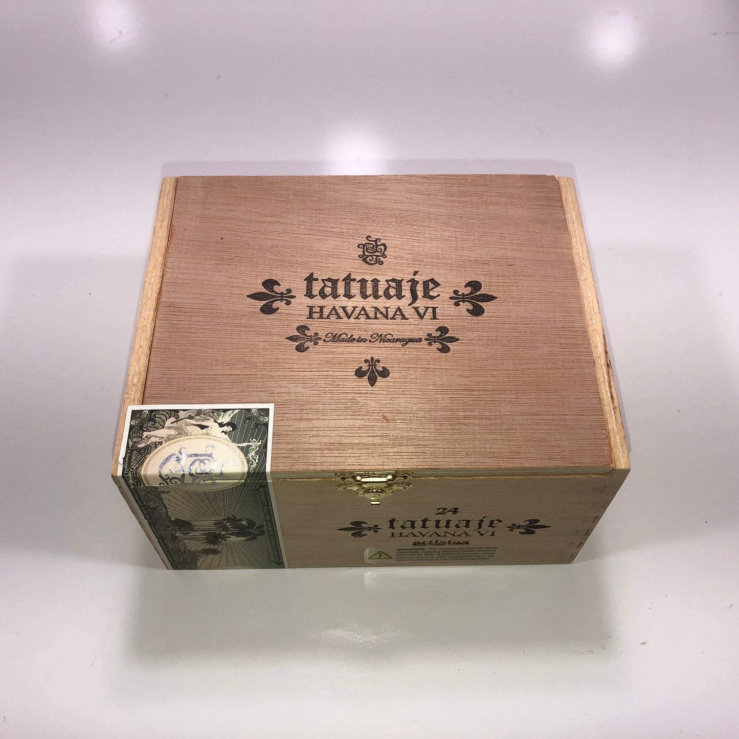 Tatuaje Artistas Empty Wooden Cigar Box 6.75x5.5x3.75