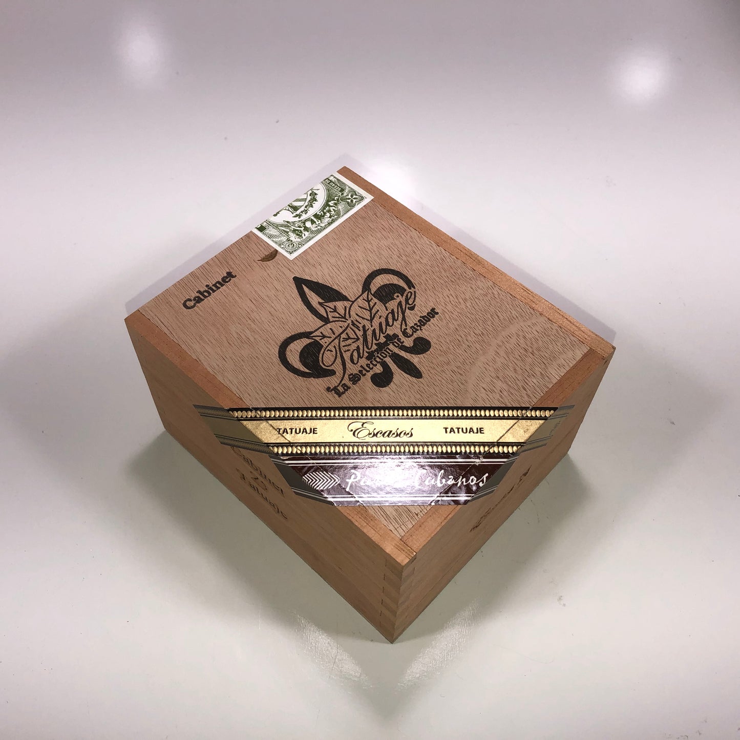 Tatuaje Cabinet Escasos N Empty Wooden Cigar Box 4.75x5.75x3.25