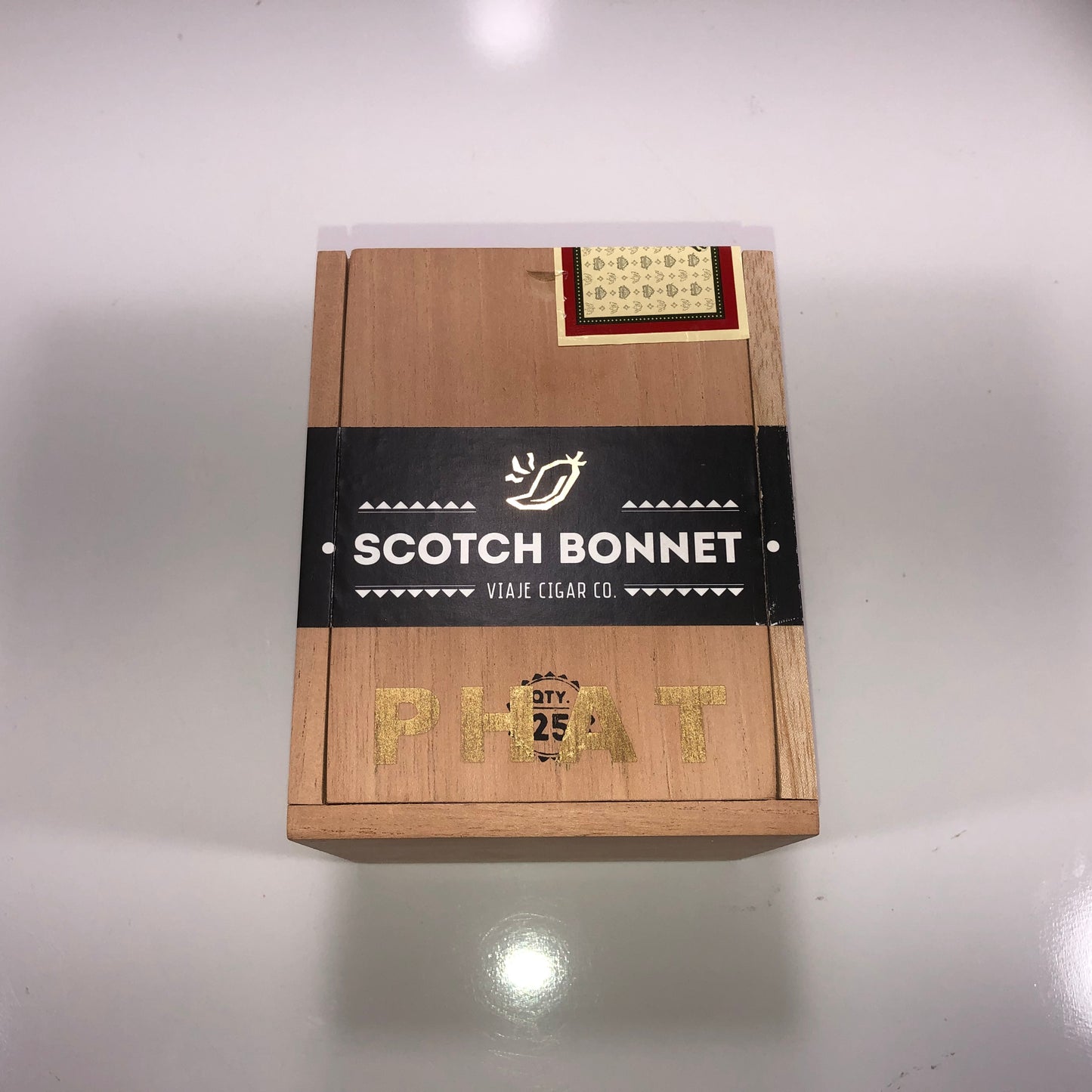 Viaje Scotch Bonnet Empty Wooden Cigar Box 5x6.25x4.75