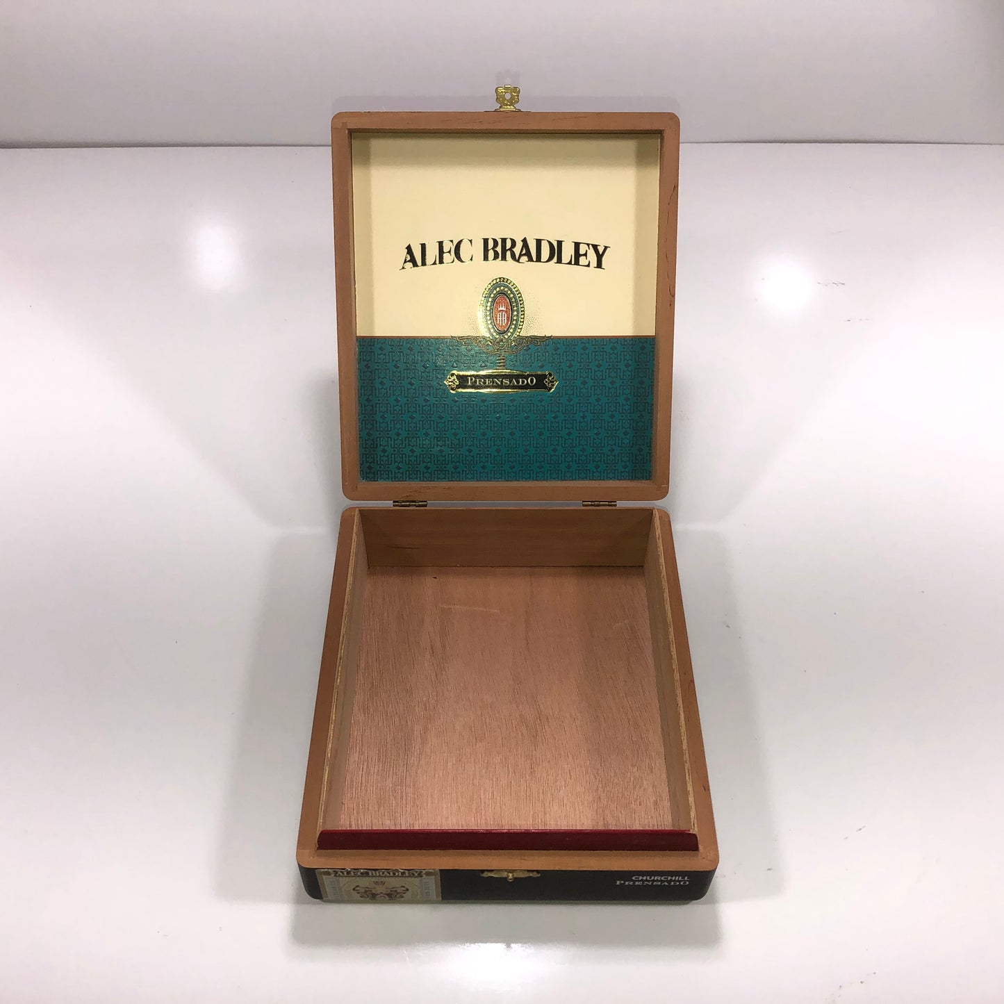 Alec Bradley Prensado Churchill Empty Wooden Cigar Box 7.25x8x2.5