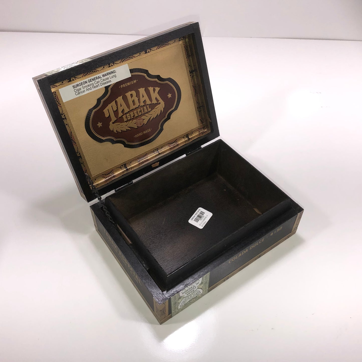 Tabak Especial Colada Empty Wooden Cigar Box 8.25x6.25x2.75