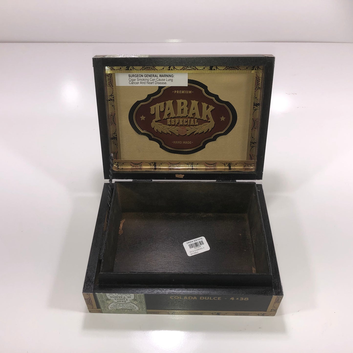 Tabak Especial Colada Empty Wooden Cigar Box 8.25x6.25x2.75