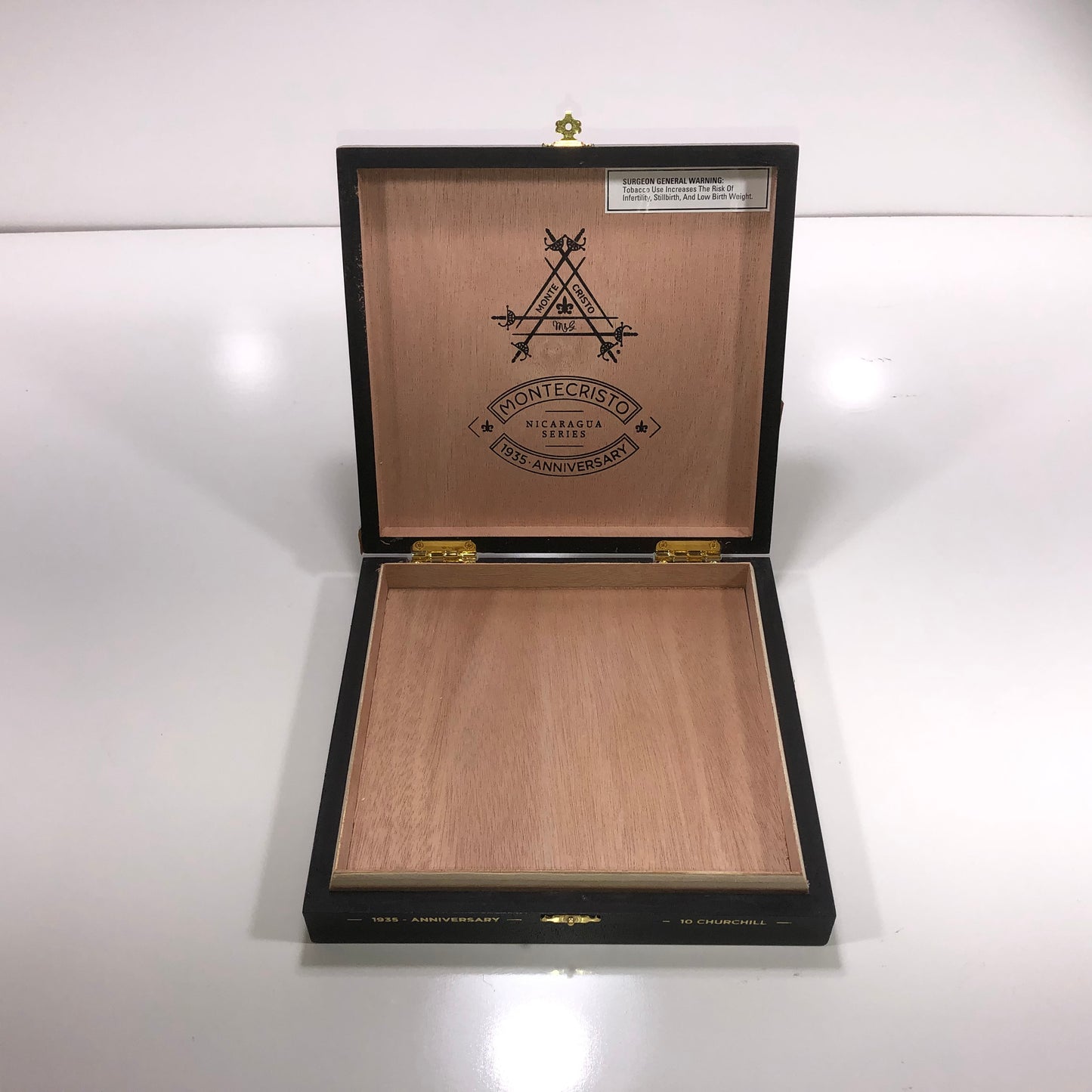 Montecristo 1935 Churchill Empty Wooden Cigar Box 8.75x8.5x1.75