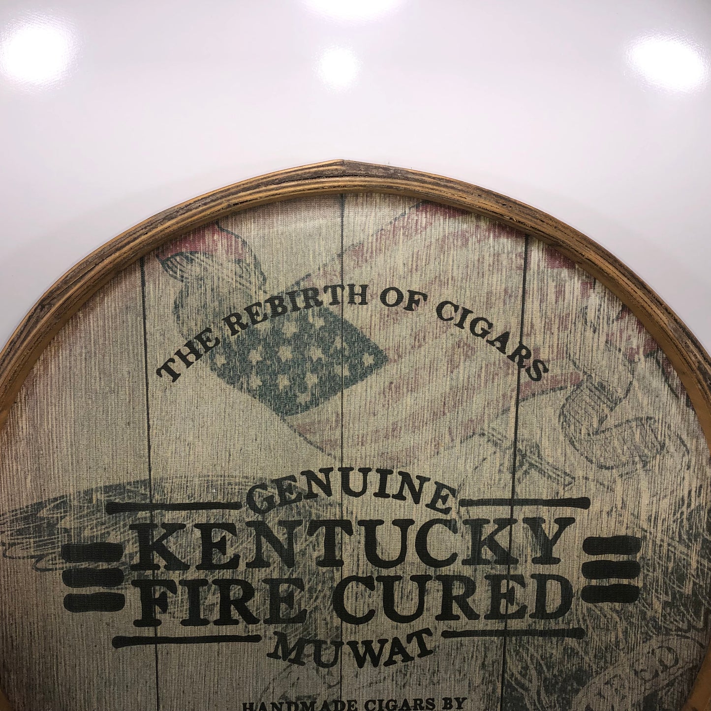 Drew Estate Kentucky Fire Cured Muwat Wooden Display Sign 24x24x2