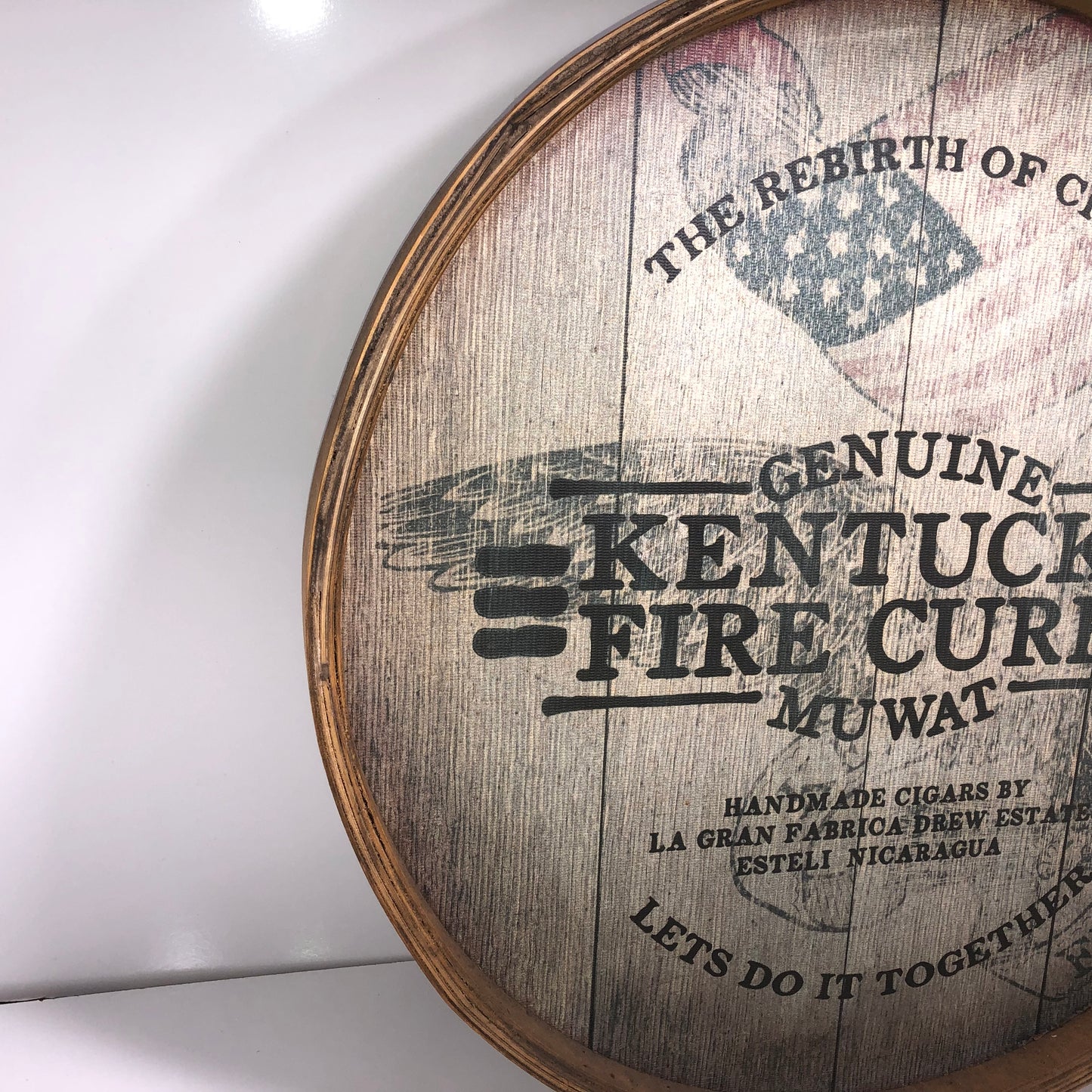 Drew Estate Kentucky Fire Cured Muwat Wooden Display Sign 24x24x2