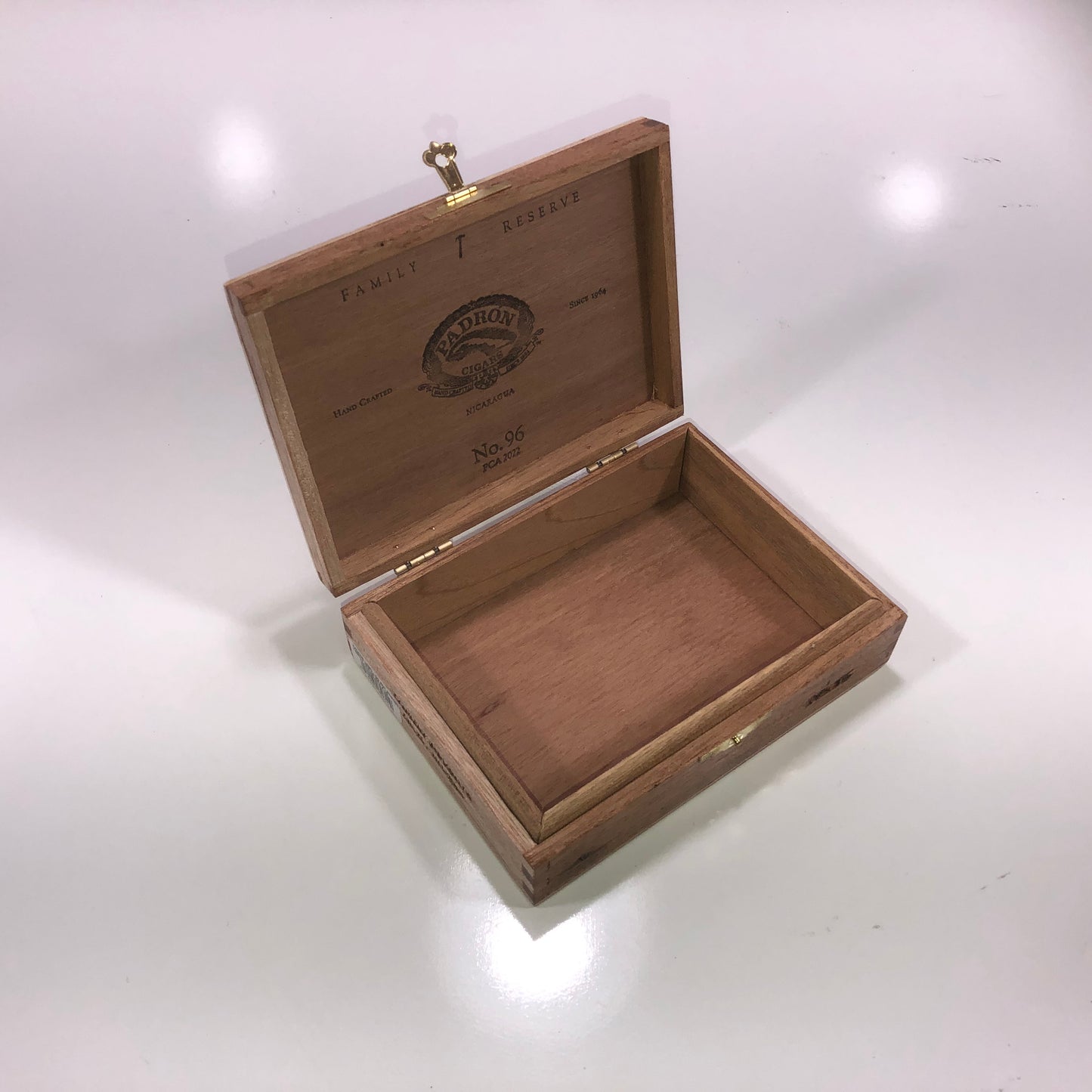 Padron No96 Empty Wooden Cigar Box 6.75x5x2