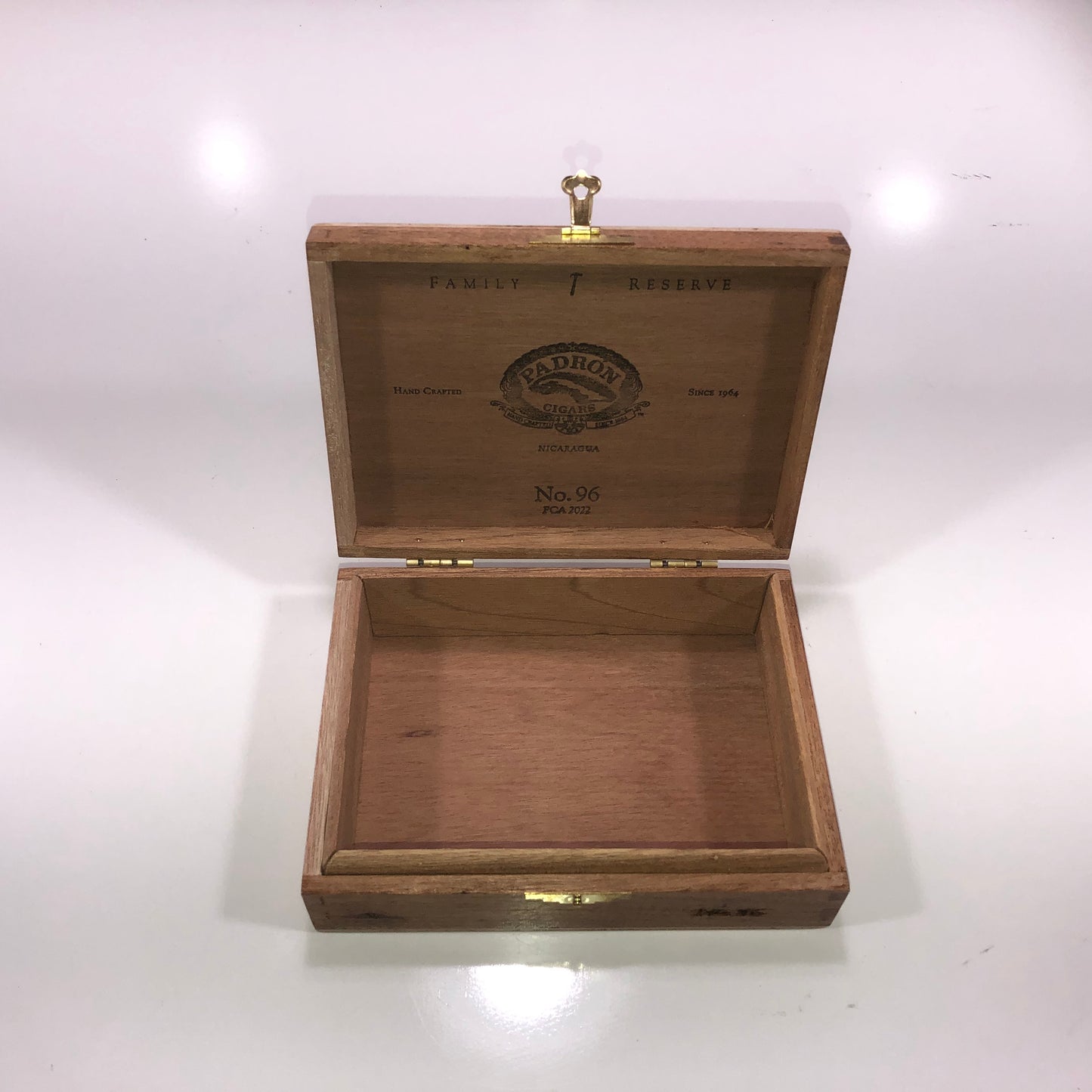 Padron No96 Empty Wooden Cigar Box 6.75x5x2