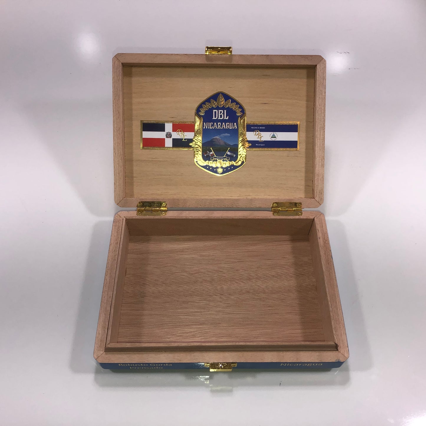 DBL Nicaragua Robusto Gorda Empty Wooden Cigar Box 9.75x7x2