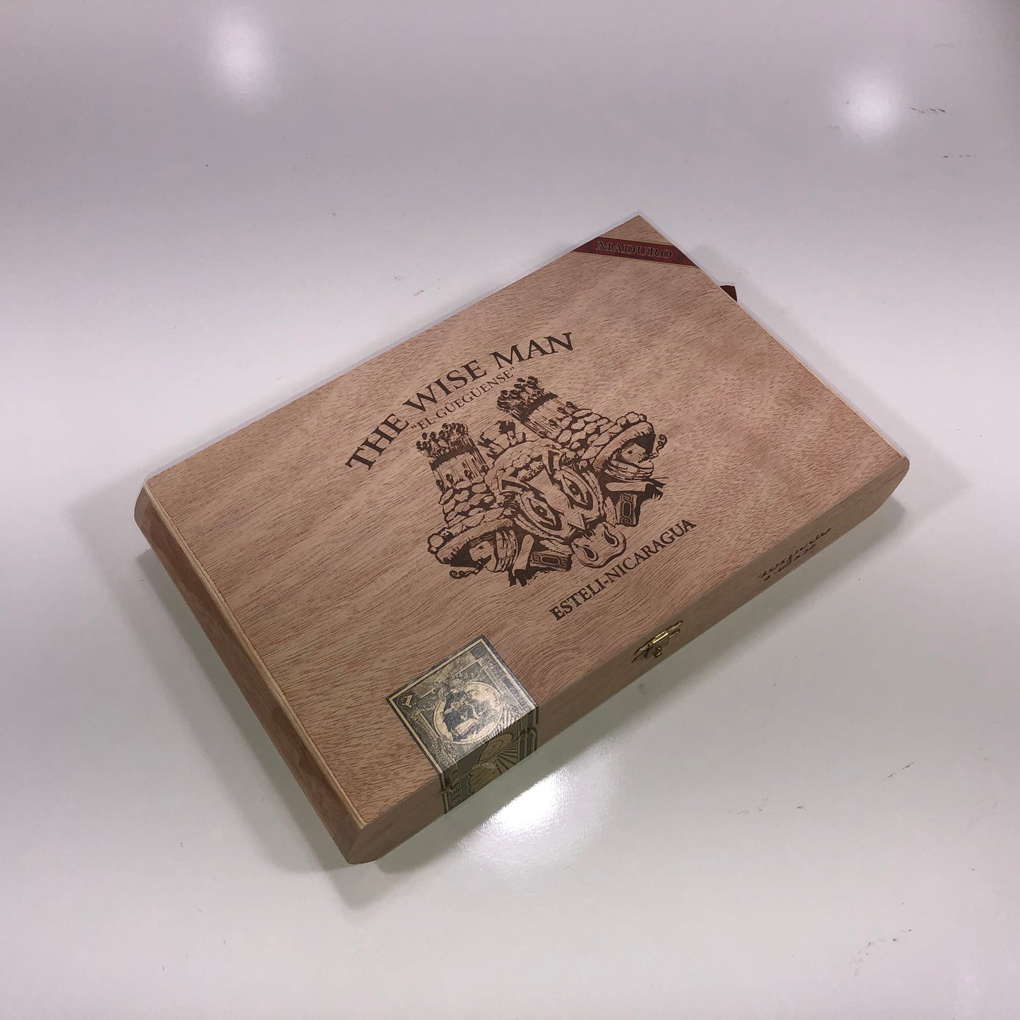 The Wise Man El Gueguense Torpedo Empty Wooden Cigar Box 12x7.5x2