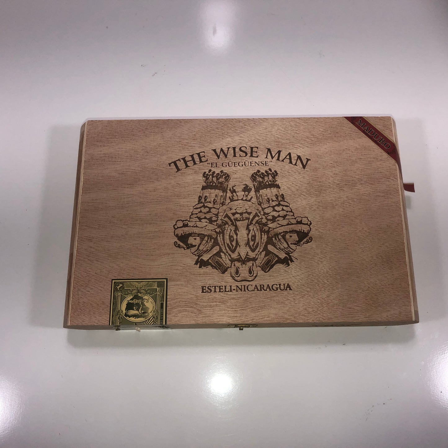 The Wise Man El Gueguense Torpedo Empty Wooden Cigar Box 12x7.5x2